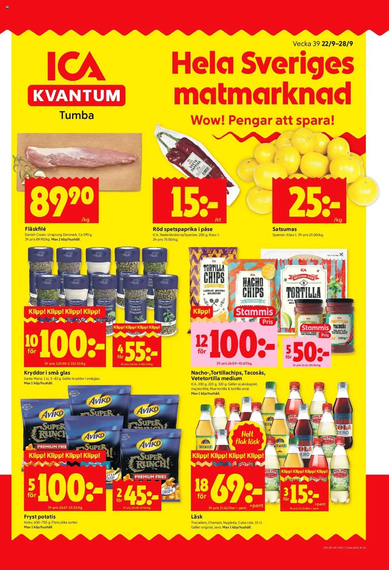 Tumba är giltig 22/09 2025 > Veckans Erbjudanden gäller från 22/09/2025 till 28/09/2025 sidnummer 1