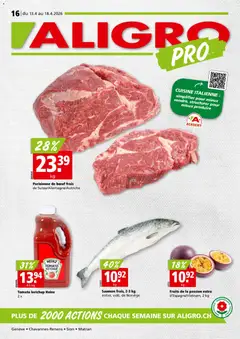 Vorschau des Merkblatts Aligro aktionen Chavannes, Matran, Genève, Sion vom Shop Aligro gültig von 13.04.2026 bis 18.04.2026