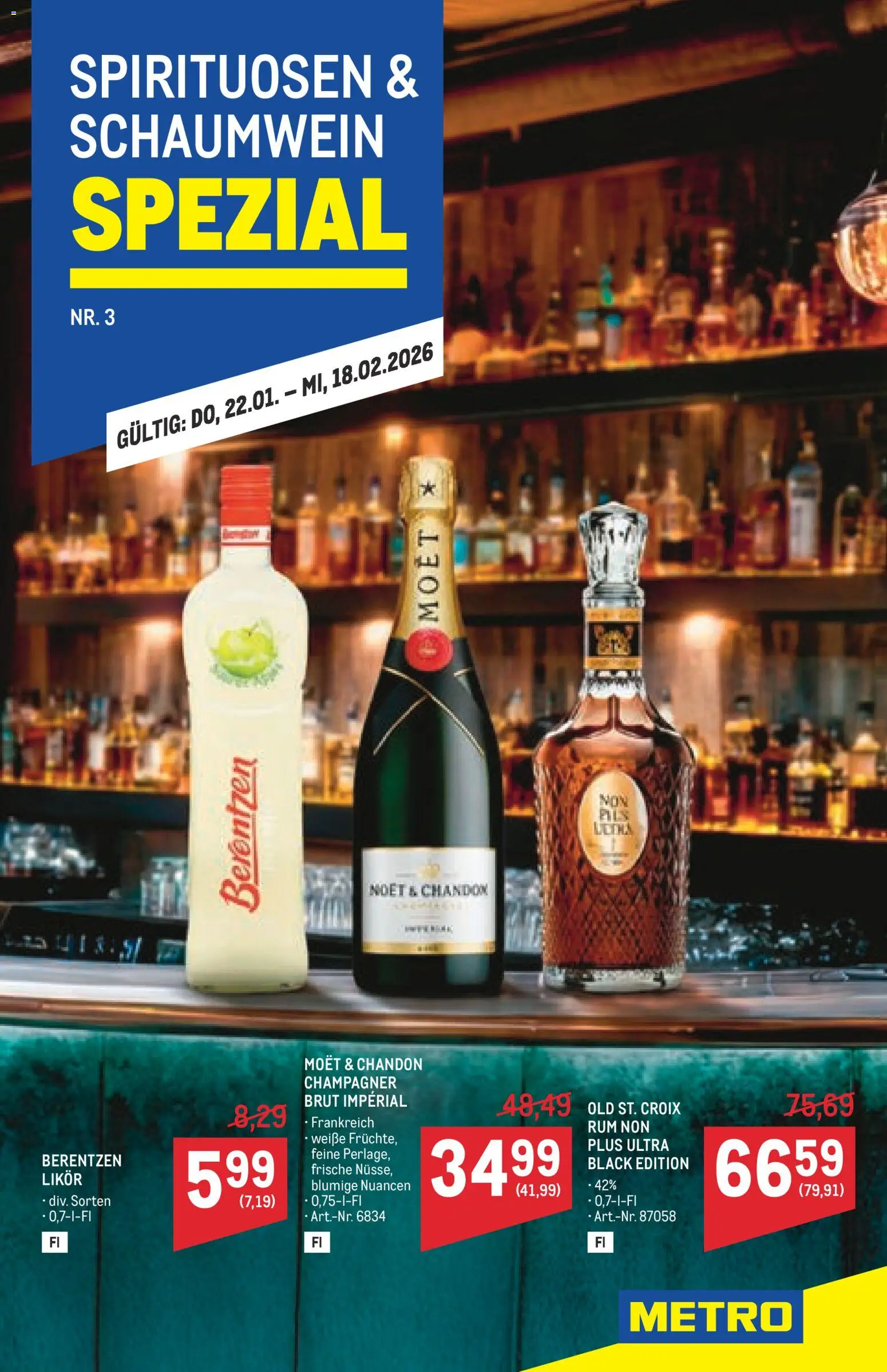 Vorschau der Angebote: Metro Wein und Spirituosen Spezial gültig ab 22.01.2026