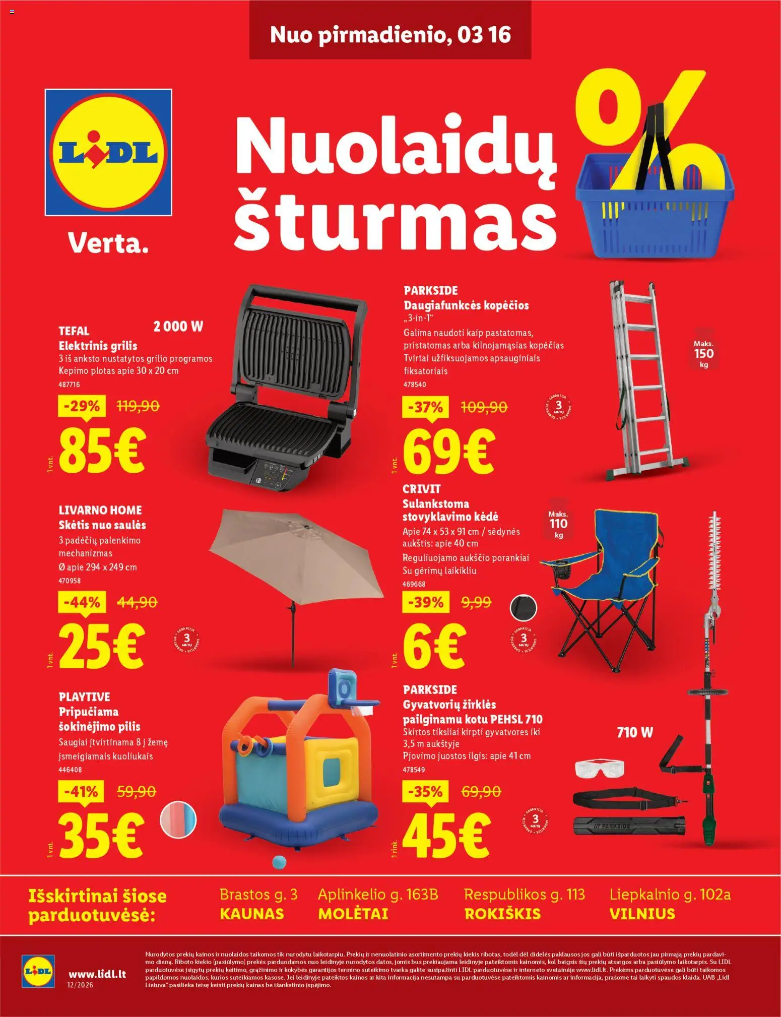 LIDL parduotuvės leidinio LIDL leidinys - Nuolaidų šturmas galiojančio nuo 2026.03.16 peržiūra
