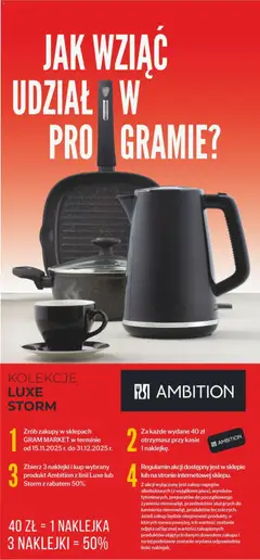 Pogląd gazetki "Ambition zgarnij rabat" ze sklepu Gram Market ważnej od 15.11.2025