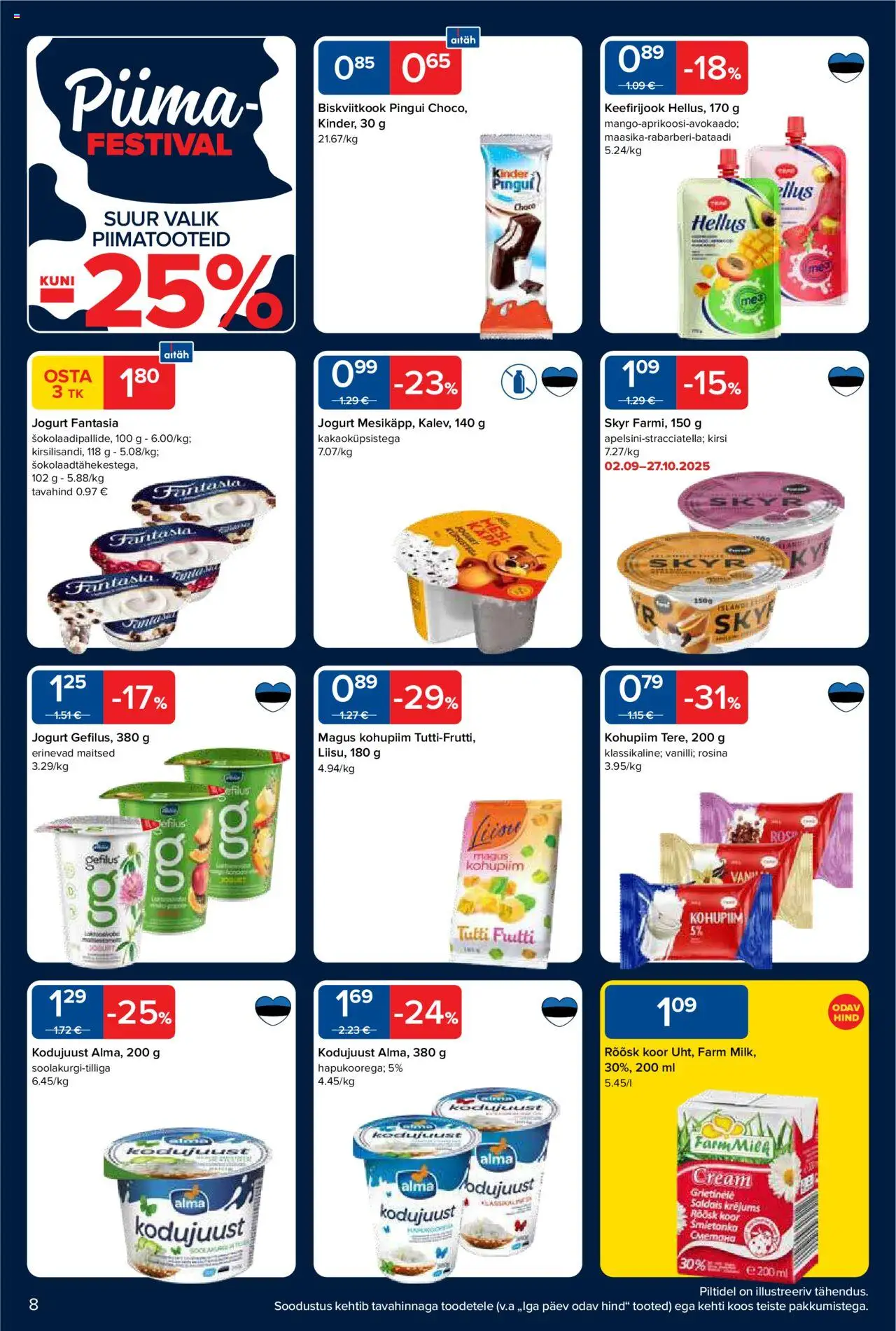 Maxima kliendilehe eelvaade alates 2025.10.21