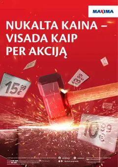 MAXIMA parduotuvės leidinio Leidinys - Nukalta kaina galiojančio nuo 2025.07.15 peržiūra
