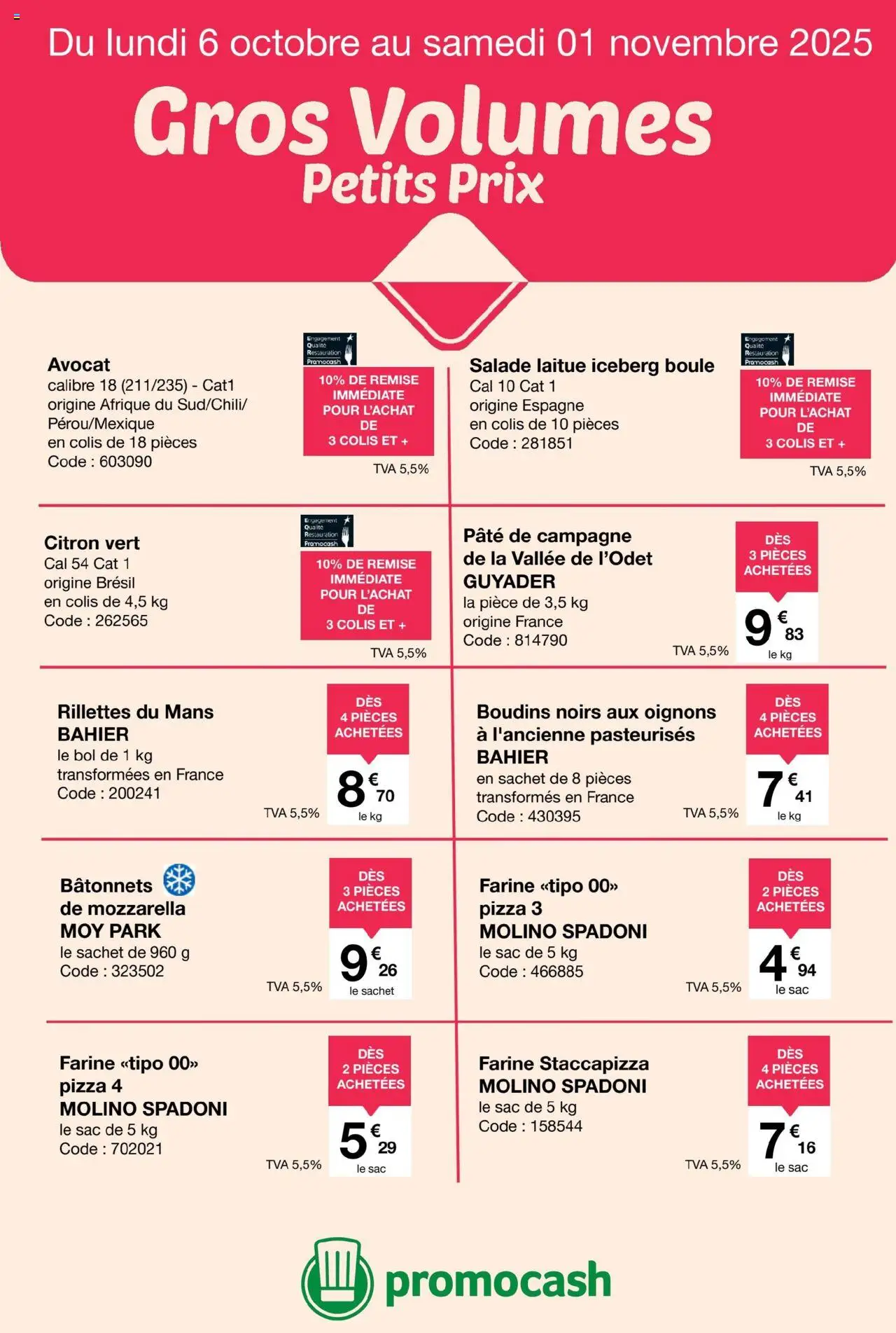 Catalogue gros volumes petits prix de la boutique Promocash valable du 06/10/2025 - Page numéro 1