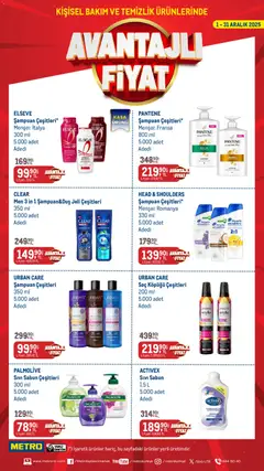 Metro Kişisel Bakım ve Temizlik Ürünleri 01.12.2025 - Broşürünün önizlemesi