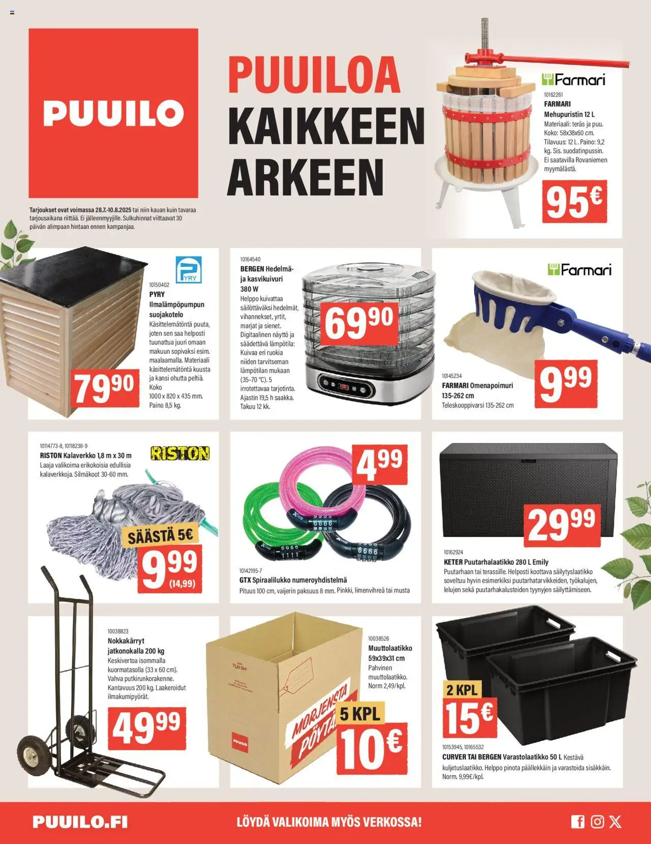 Puuilo-kaupan Tarjoukset voimassa 28/07/2025 - Sivulla 1