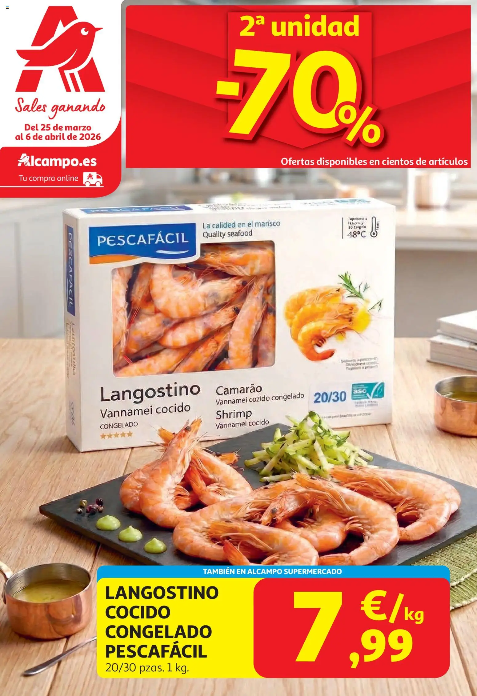 Vista previa del folleto de la tienda Alcampo válido desde el 25/03/2026 - Langostino
