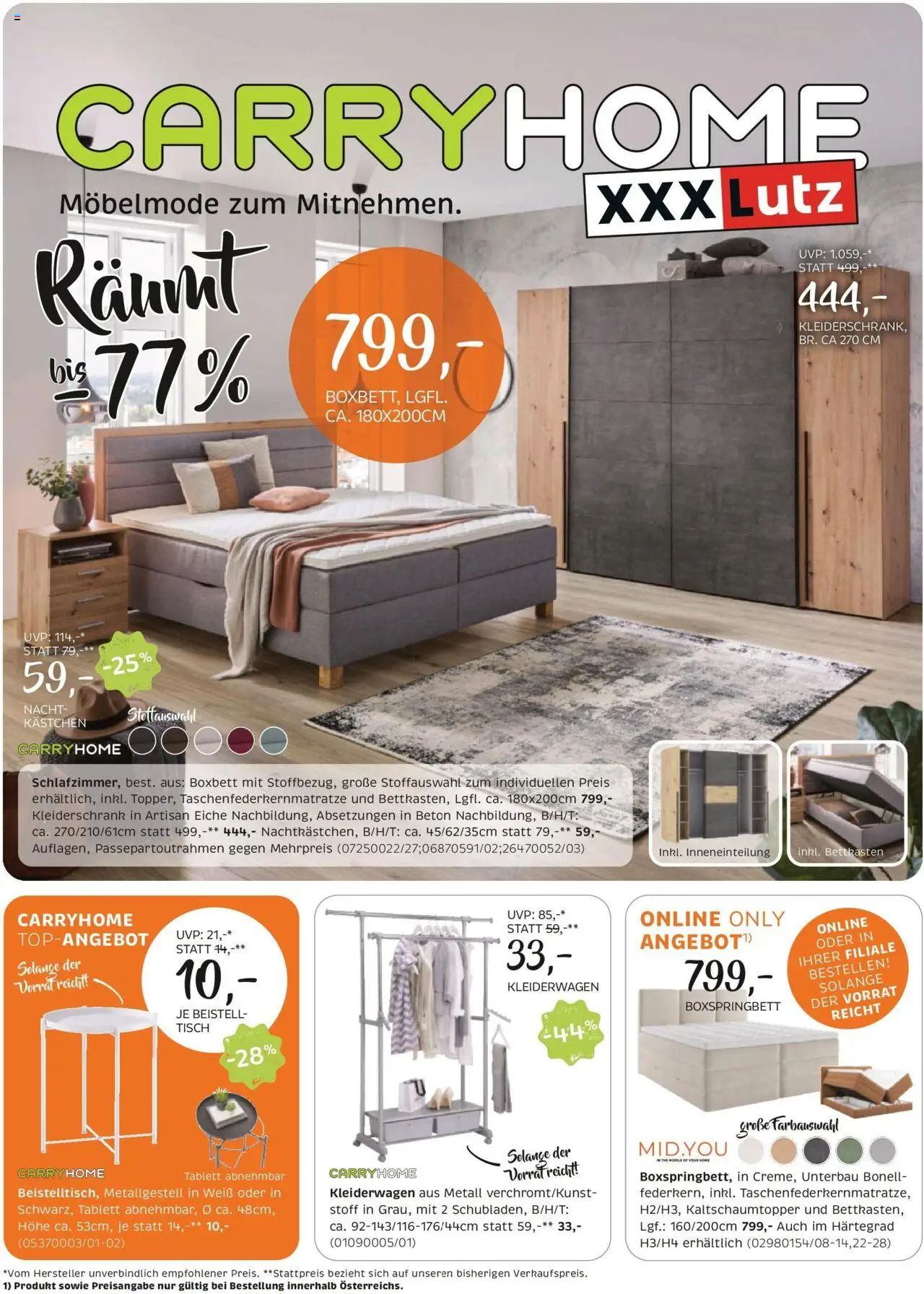  XXXLutz Carry Home ab (24.06.2025 - 08.07.2025) - Seite 1 - Kleiderschrank, Tisch