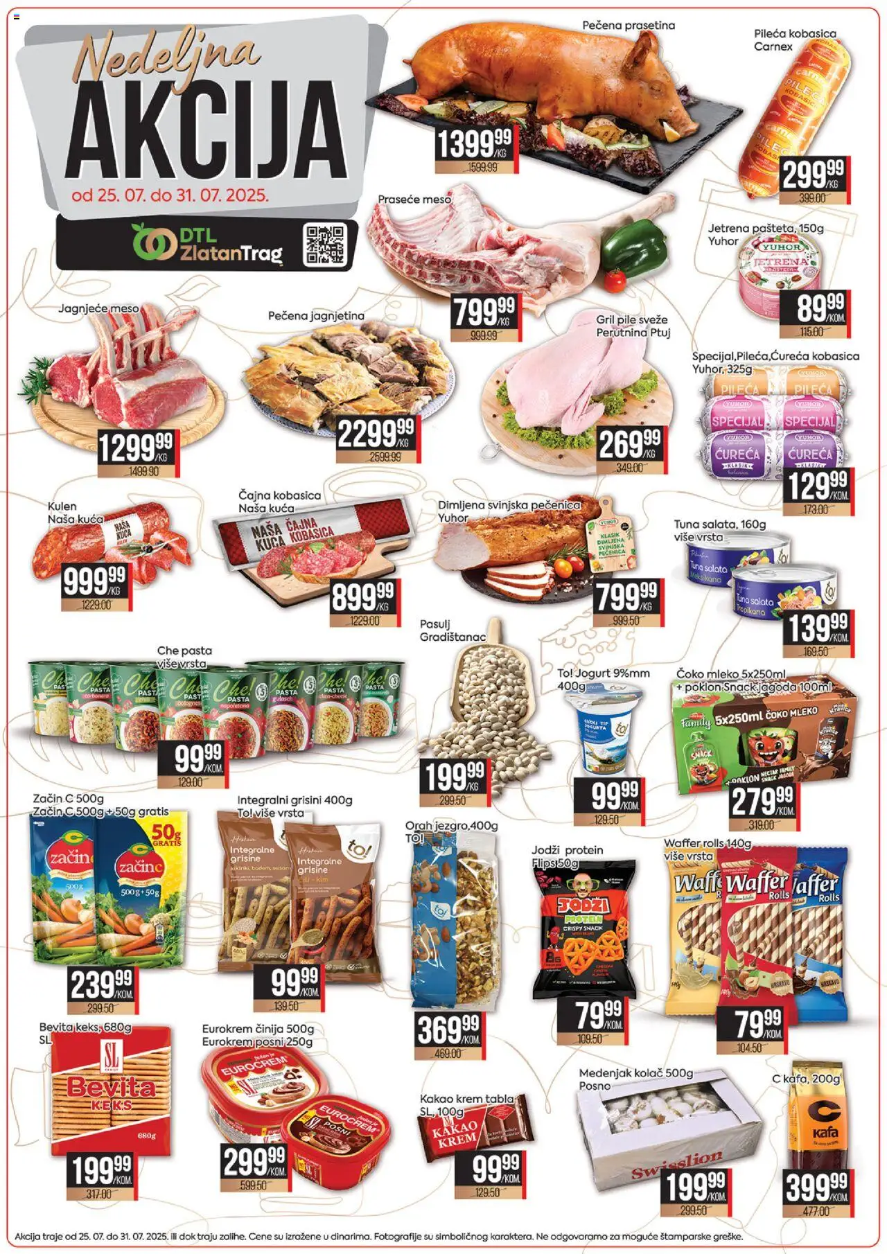 Zlatan Trag katalog važi od 25.07.2025 - stranica 1 - Kafa, Perutnina Ptuj, Pile, Keks, Tuna, Kulen, Jogurt, Čili