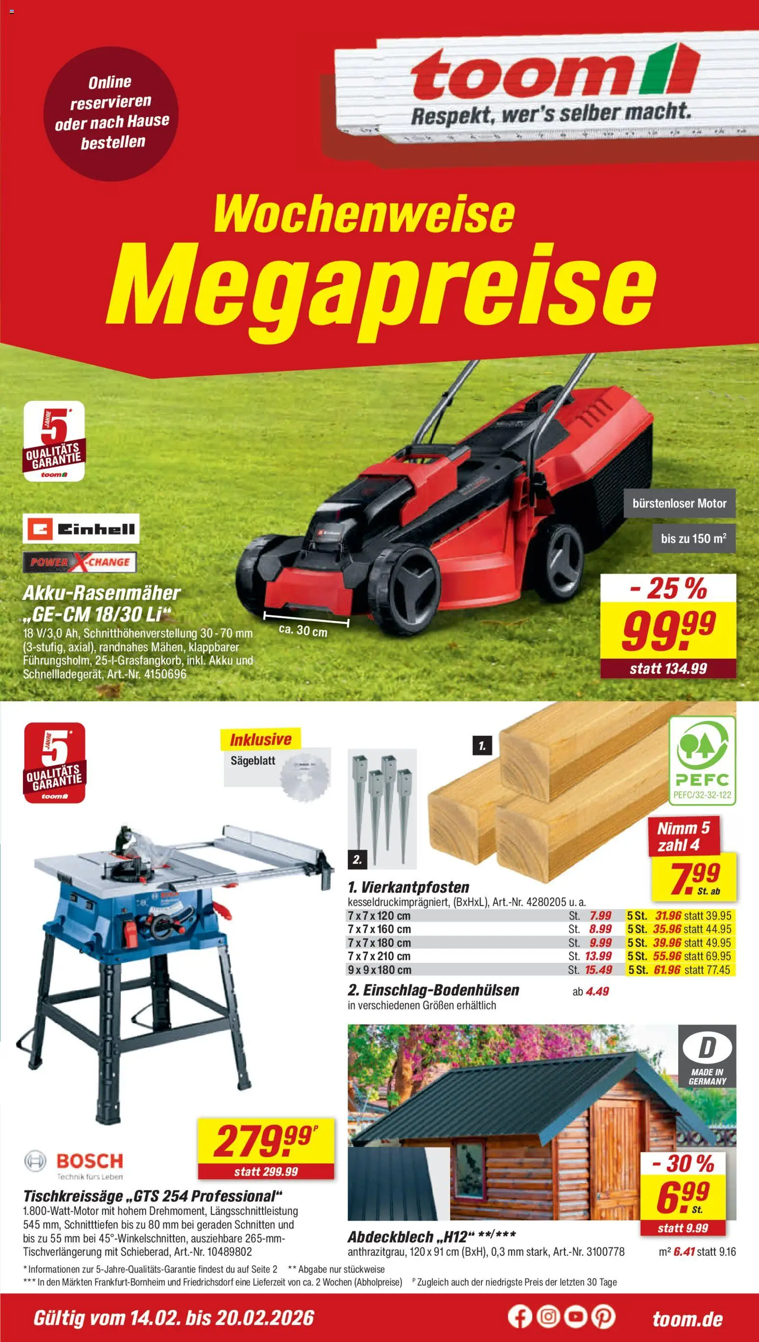 Vorschau von dem Prospekt des Geschäftes Toom Baumarkt, gültig ab dem 14.02.2026 - Bosch