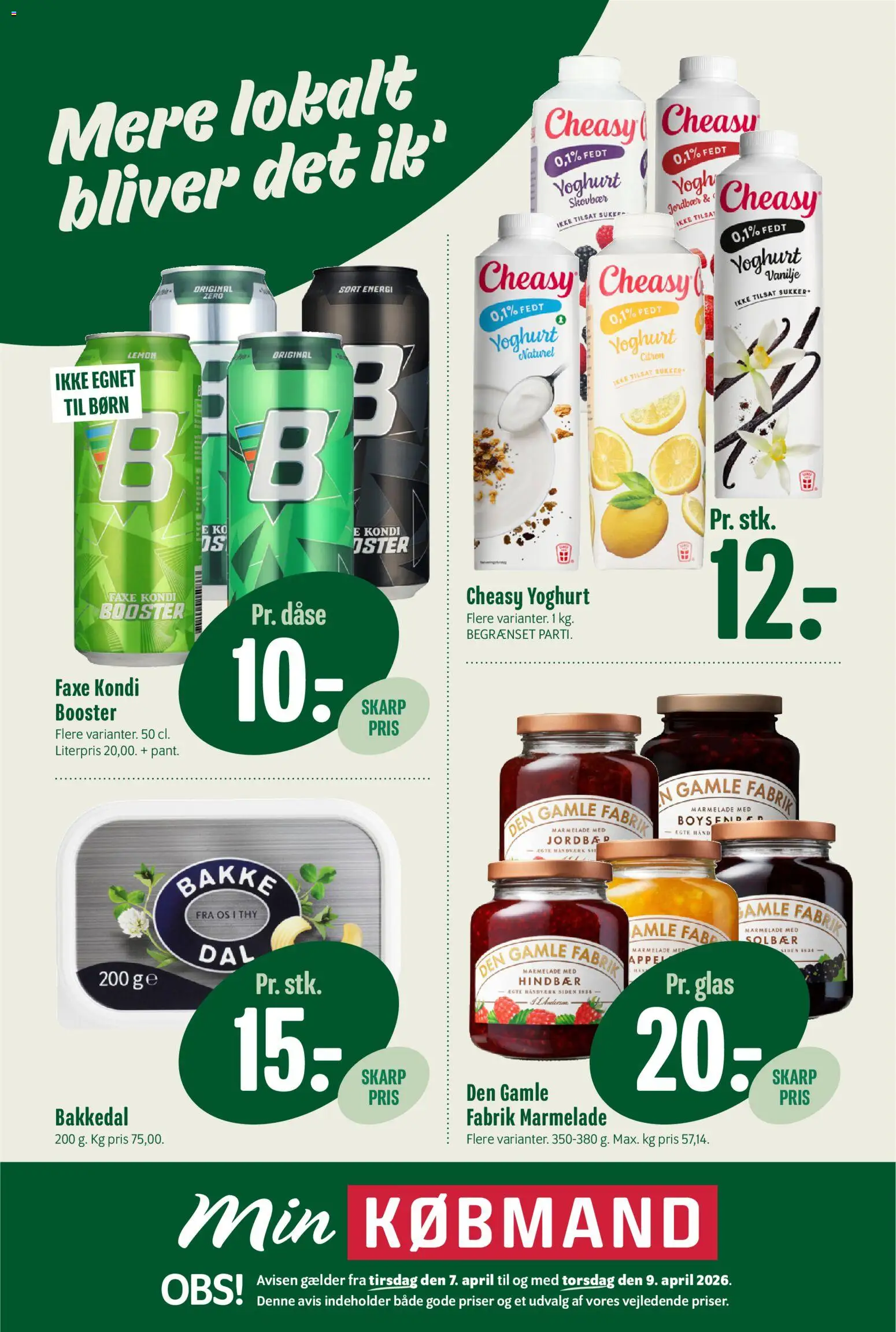 Eksempel på tilbudsavis Min Købmand - Tilbudsavis fra butik Min Købmand gyldig fra 03/04/2026 - Faxe Kondi, Jordbær, Yoghurt, Solbær, Hindbær, Sukker, Marmelade, Vanilje