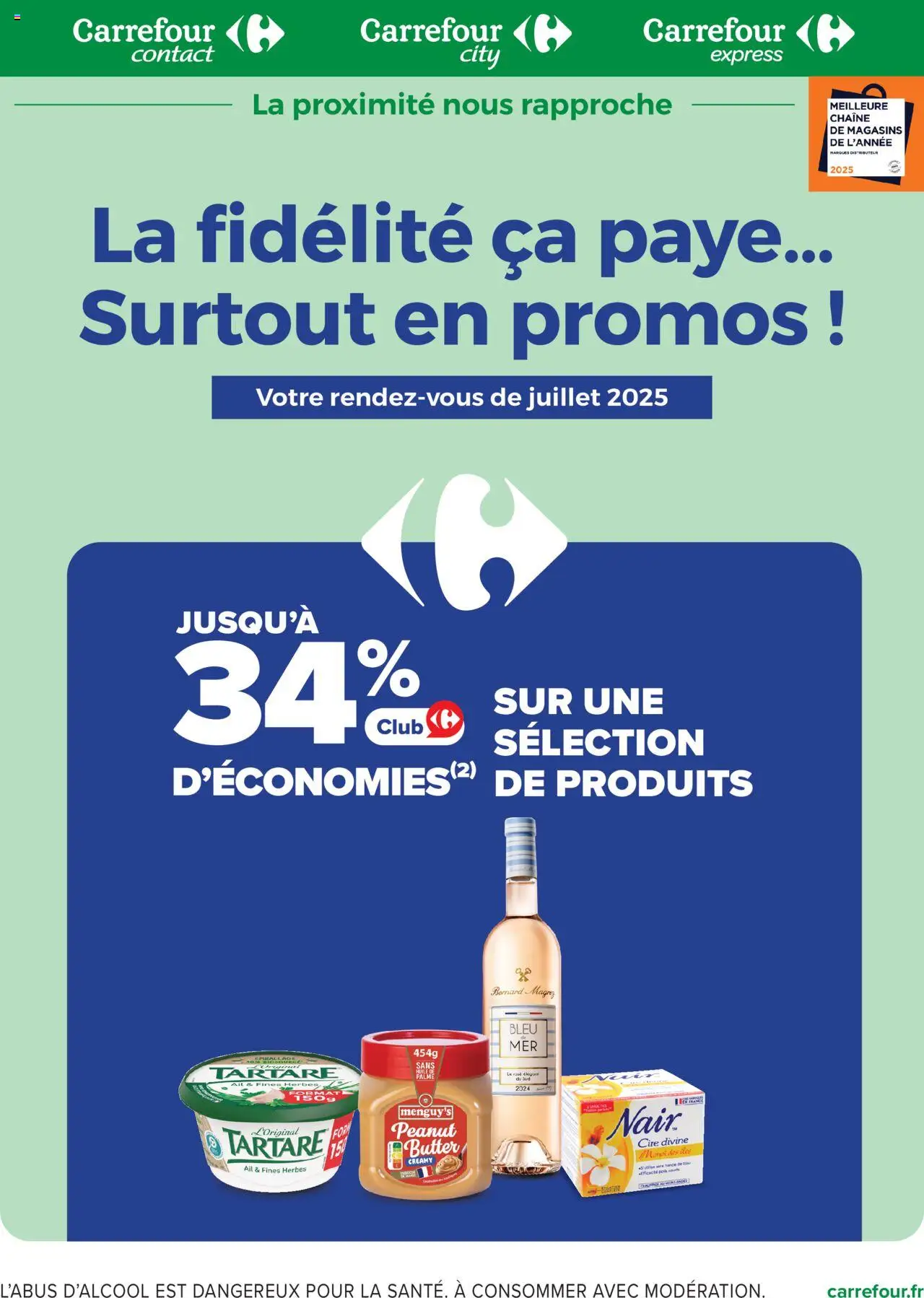 La fidélité ça paye de la boutique Carrefour contact valable du 01/07/2025 - Page numéro 1 - Distributeur, Vin, Pâte, Cacahuètes, Ail, Fromage frais, Cire, Fromage frais à tartiner