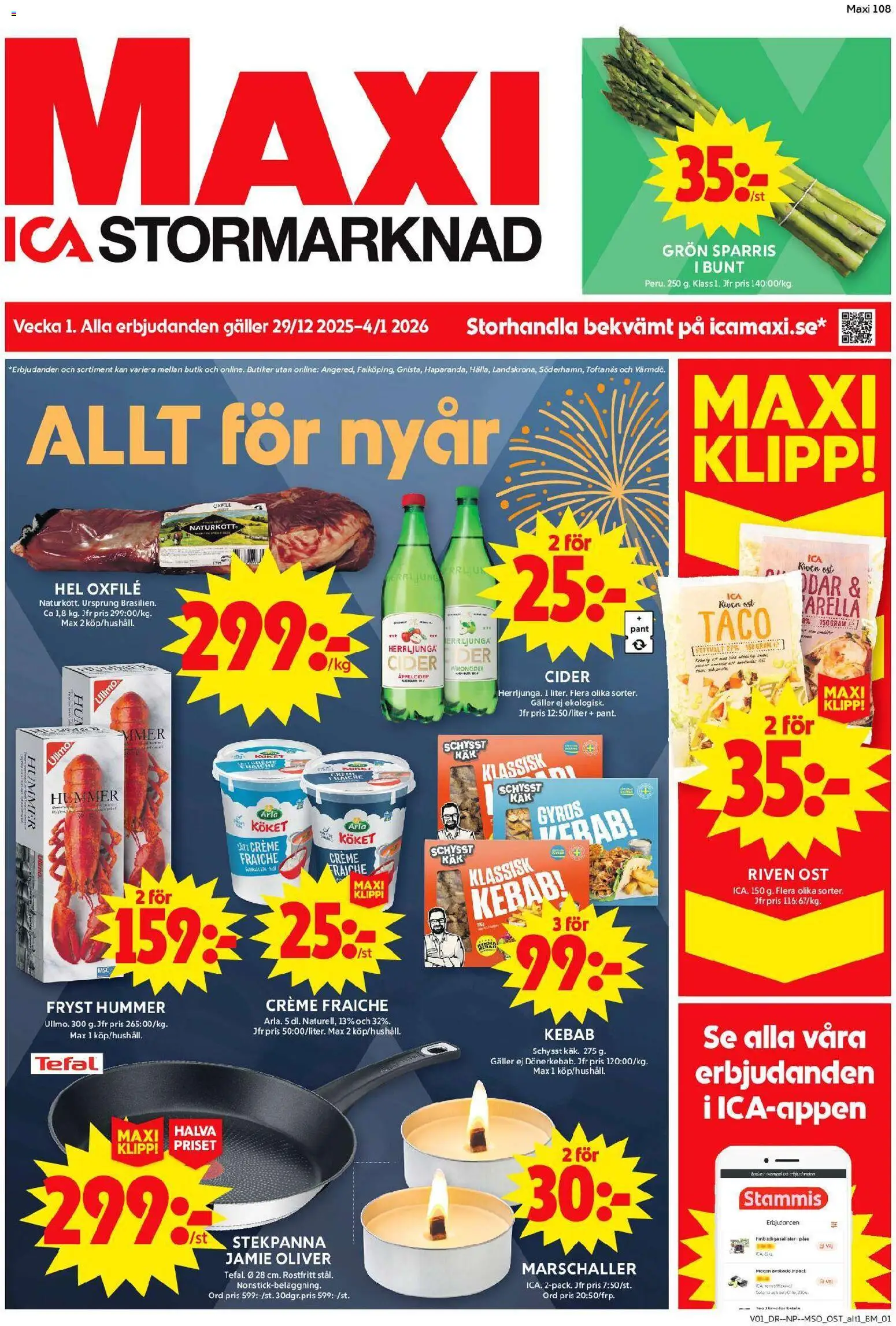 Förhandsgranska reklamblad Aktuella reklamblad ICA Maxi från butik ICA Maxi gäller från 29/12/2025