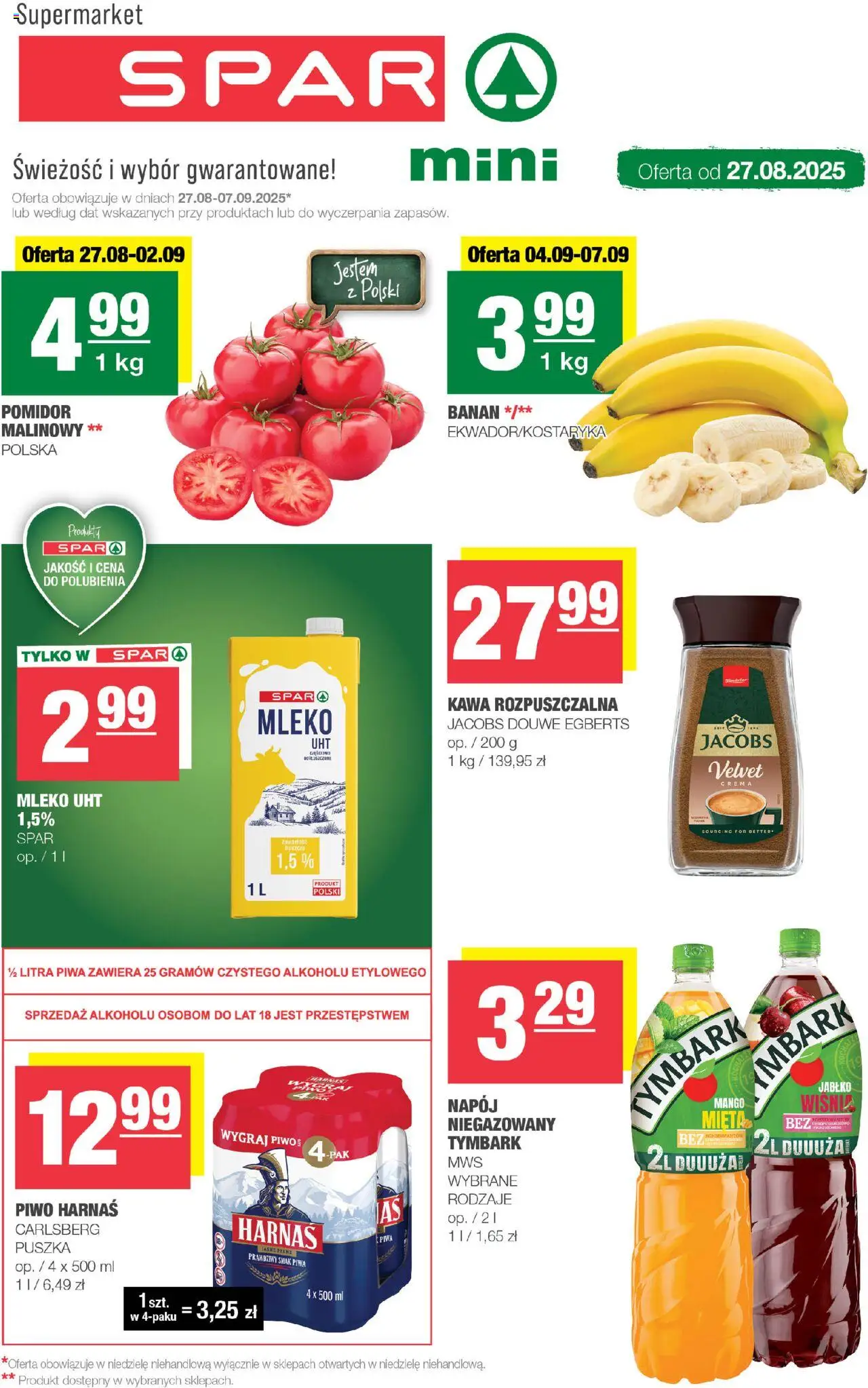 Spar Spar Mini od 27.08.2025 - Nowa Gazetka - Numer strony 1