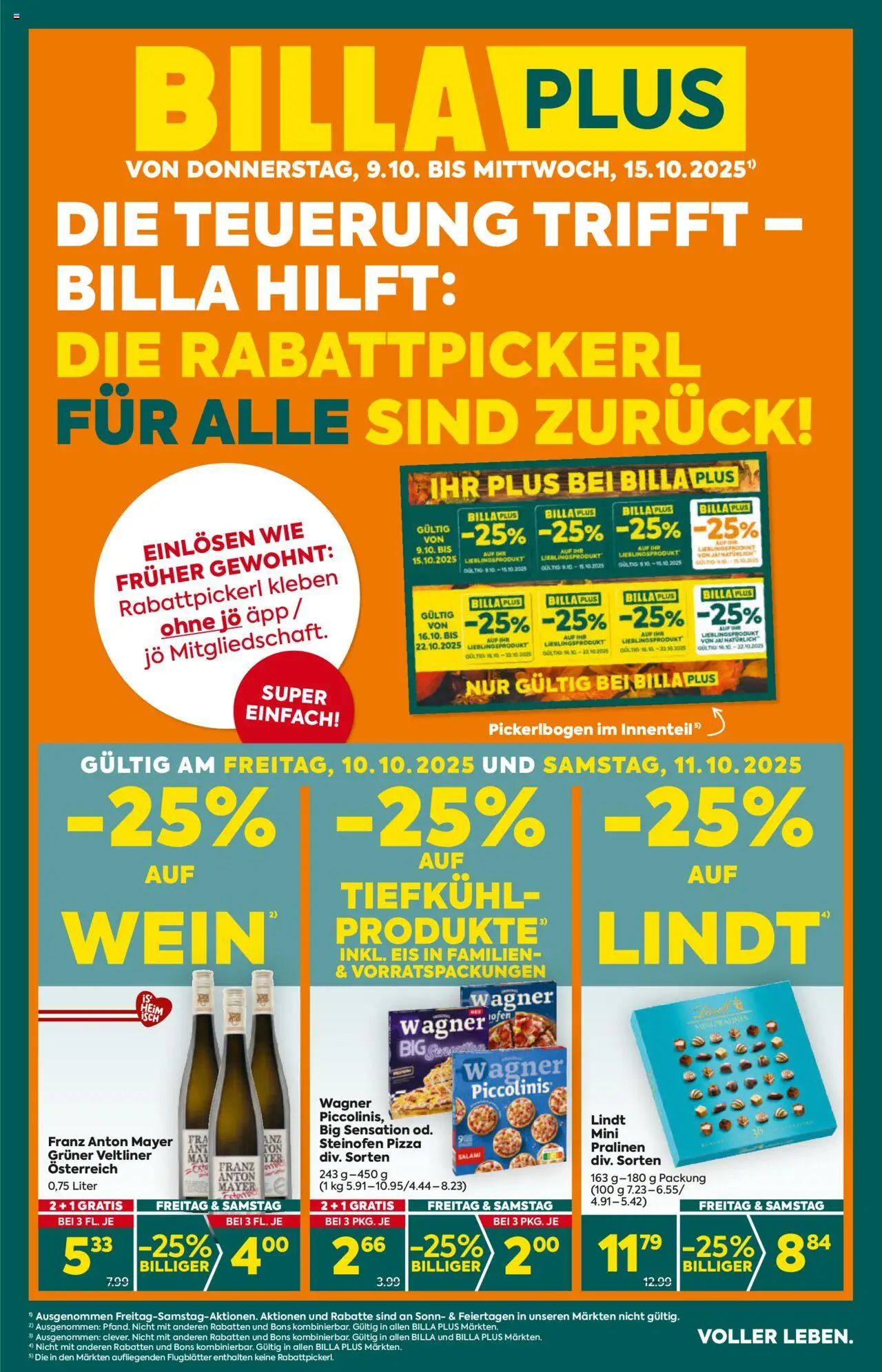  BILLA PLUS Flugblatt 09.10.2025 - Angebote aktuell, prospekt - Seite 1