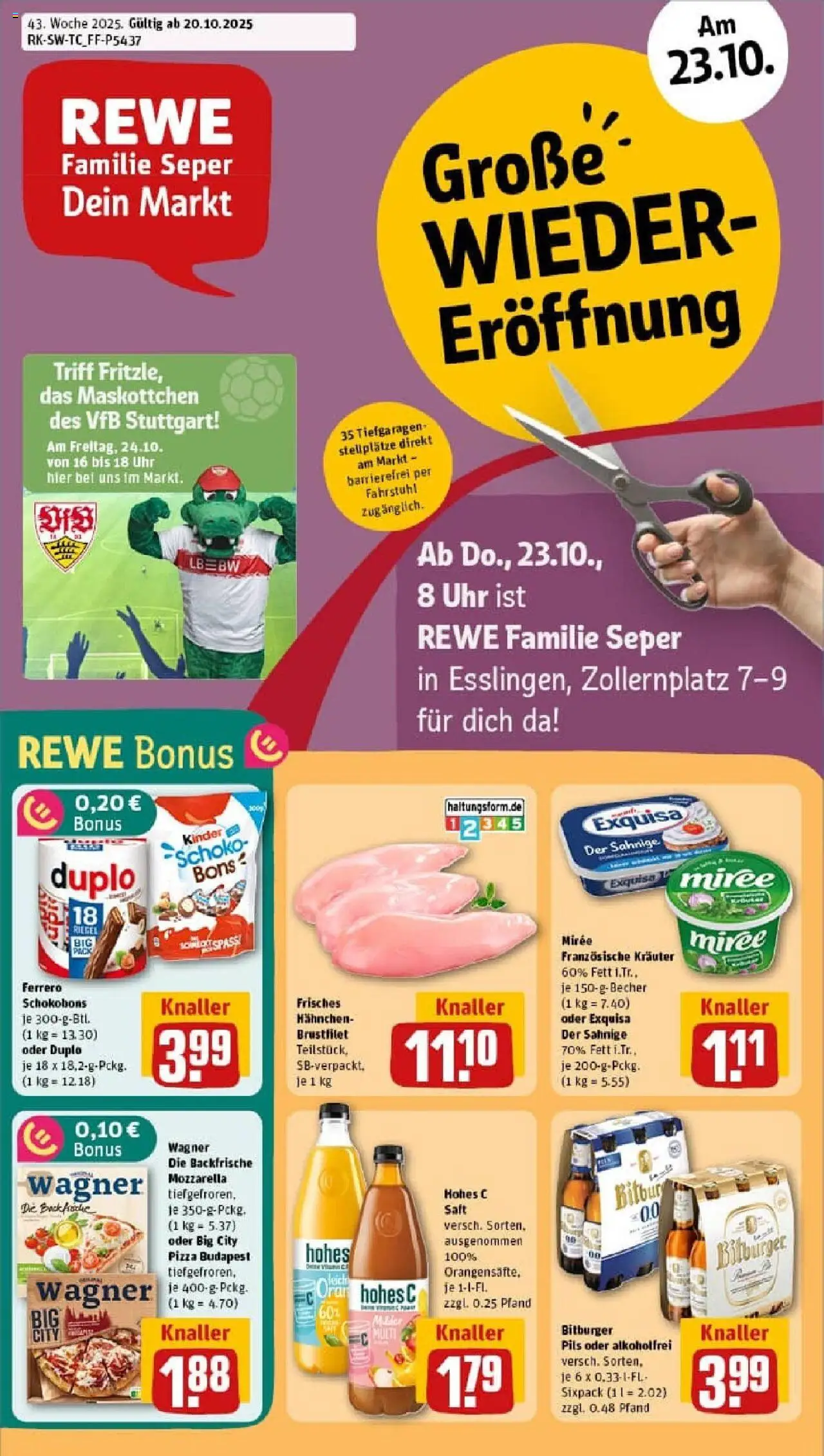 REWE Prospekt ab 19.10.2025 nächste Woche - Prospekt Esslingen	