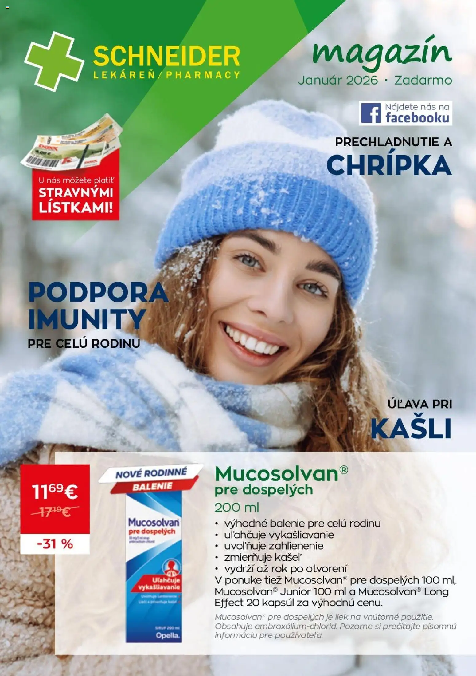 Náhľad Schneider lekáreň letáku platného od 01.01.2026