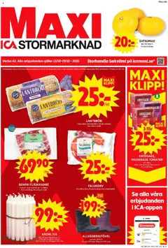 Förhandsgranska reklamblad Aktuella reklamblad ICA Maxi från butik ICA Maxi gäller från 13/10/2025