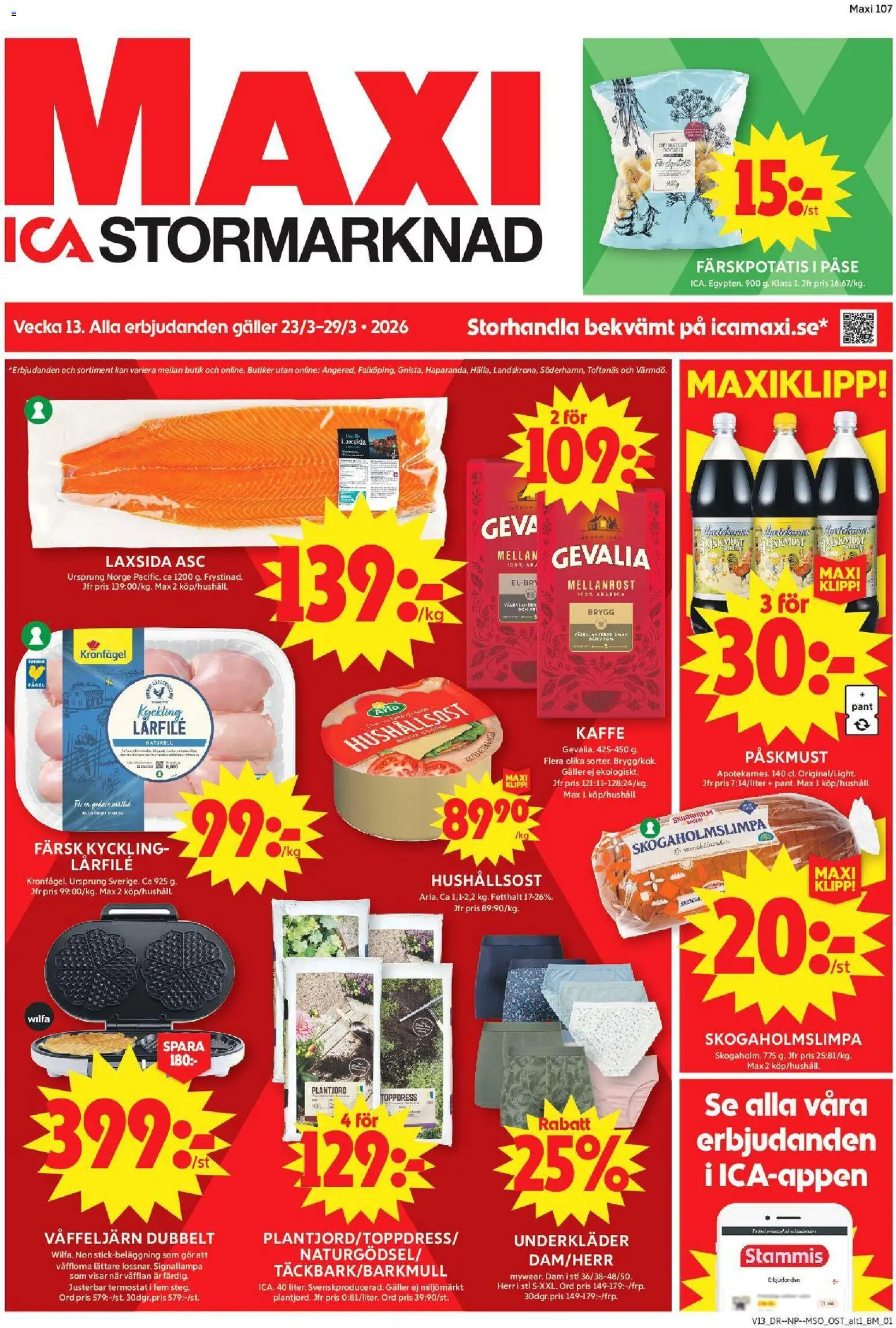 Förhandsgranska reklamblad Sollentuna från butik ICA Maxi gäller från 23/03/2026