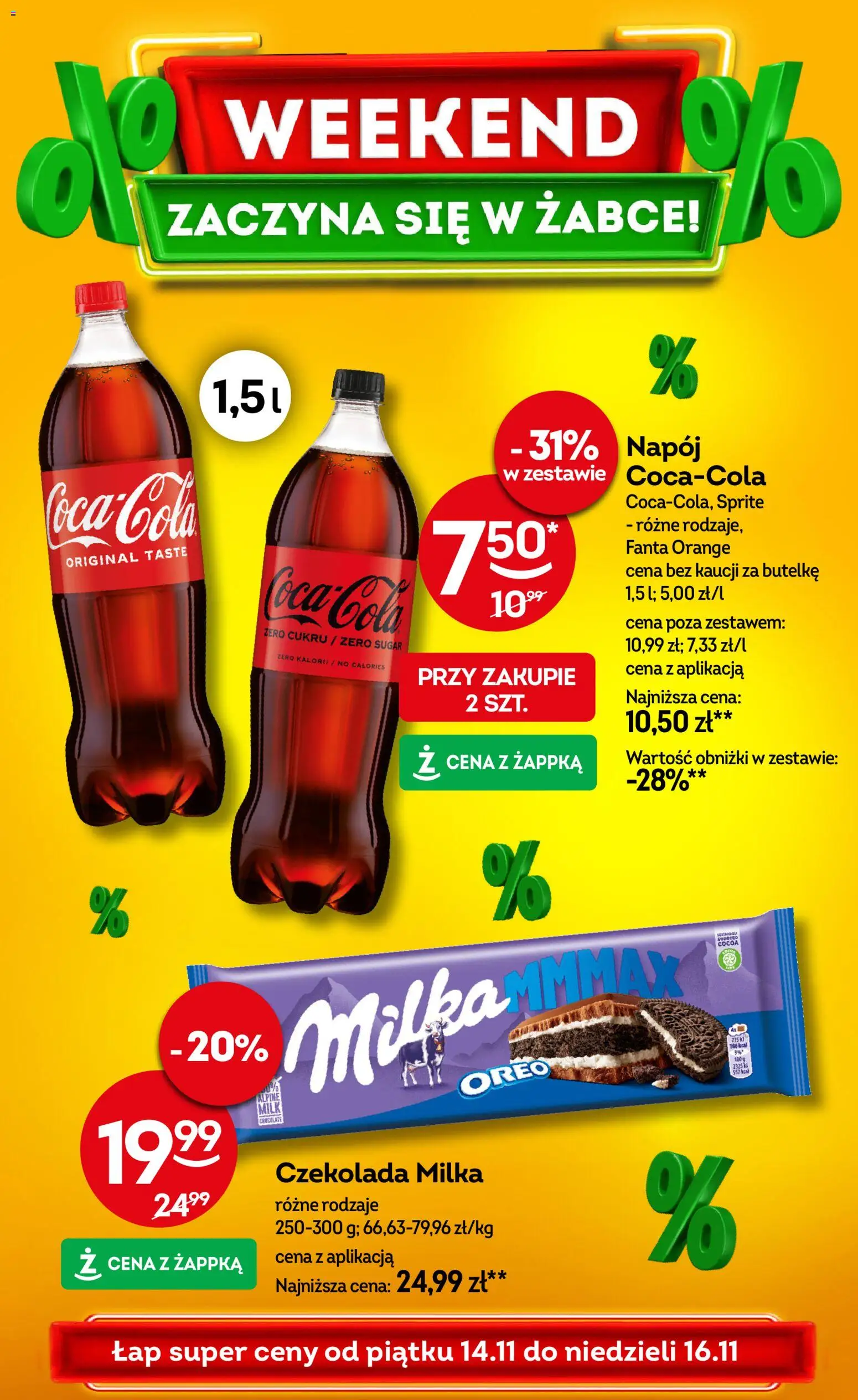 Pogląd gazetki "Weekendowe promocje" ze sklepu Żabka ważnej od 14.11.2025