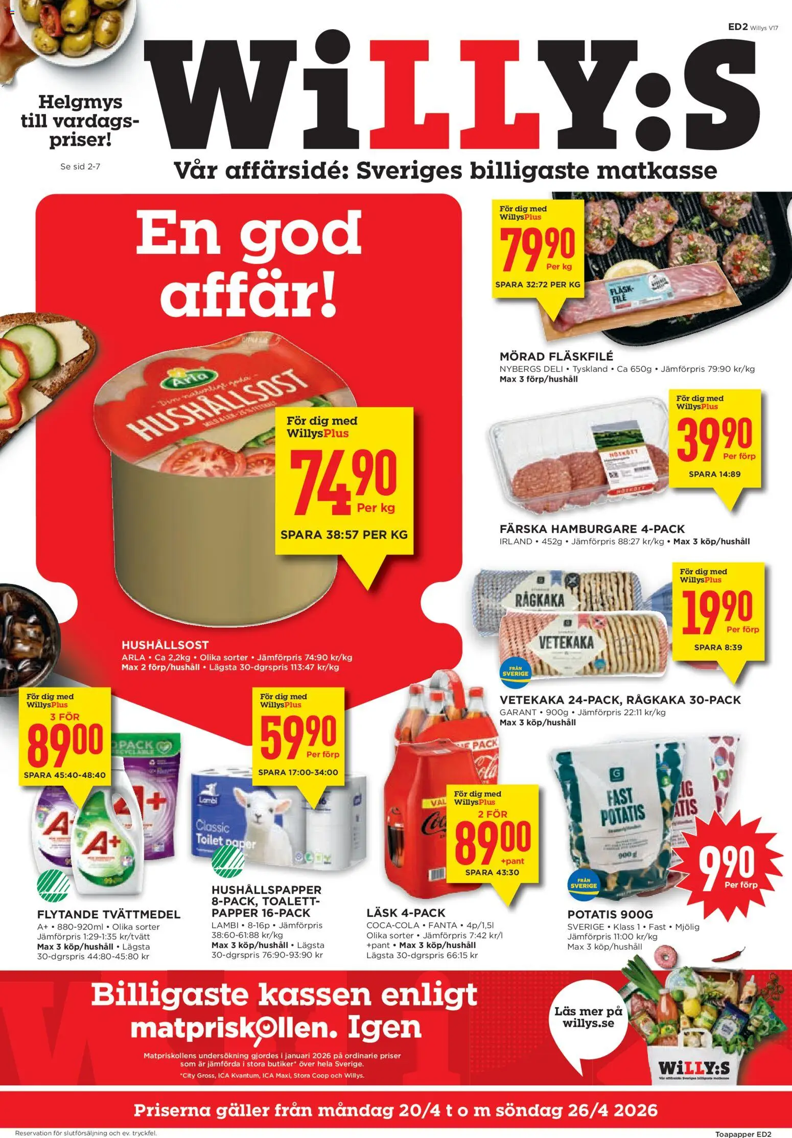 Förhandsgranska reklamblad Willys erbjudanden från butik Willys gäller från 20/04/2026