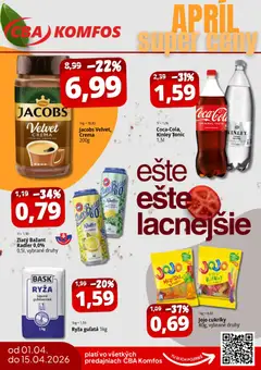 Náhľad CBA Komfos letáku platného od 01.04.2026