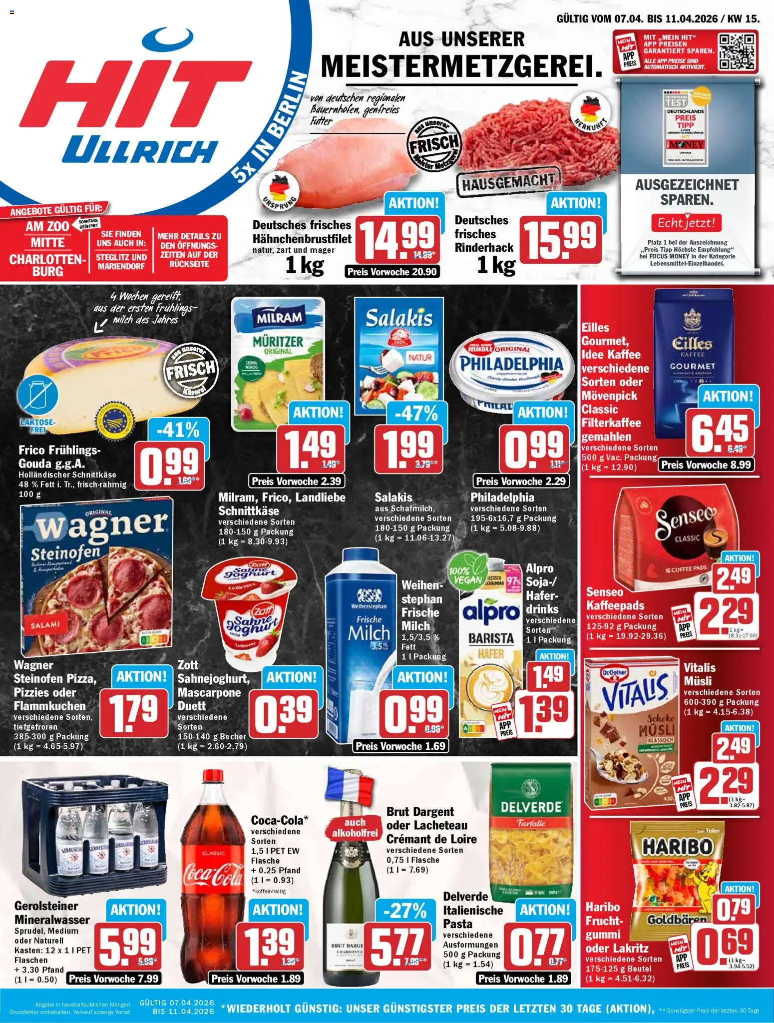 Vorschau von dem Prospekt des Geschäftes HIT, gültig ab dem 06.04.2026 - Haribo, Cola, Mascarpone, Philadelphia, Mineralwasser, Gerolsteiner, Senseo, Milram