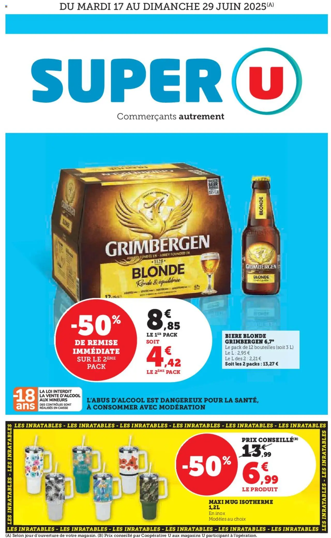 Catalogue de la boutique Super U valable du 17/06/2025 - Page numéro 1 - Bière, Bière blonde