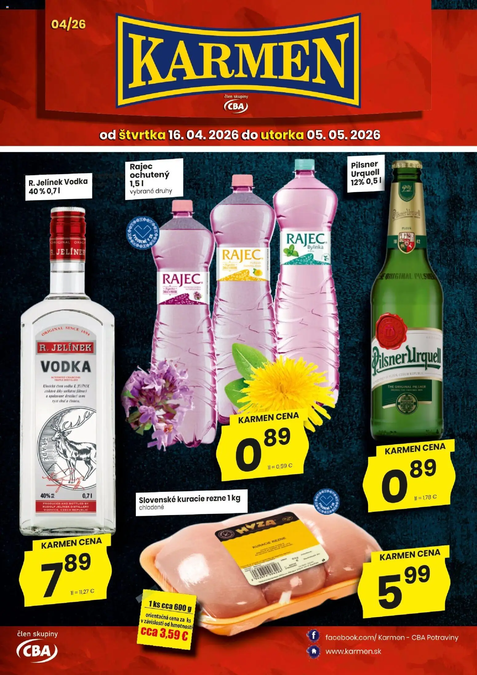 Náhľad KARMEN CBA letáku platného od 16.04.2026