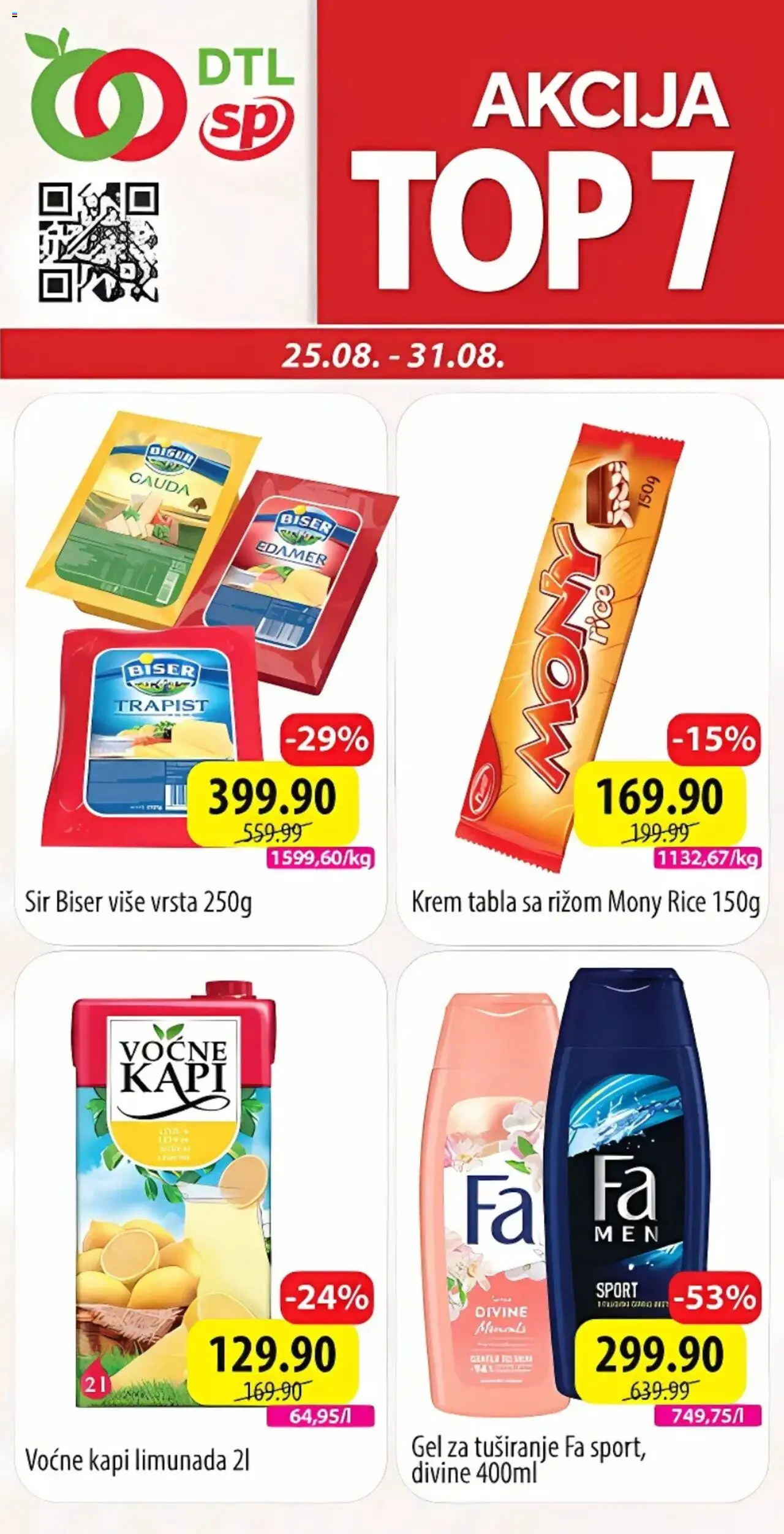 Senta Promet katalog važi od 25.08.2025 - stranica 1 - Sir, Limunada, Krem, Edamer, Gel za tuširanje