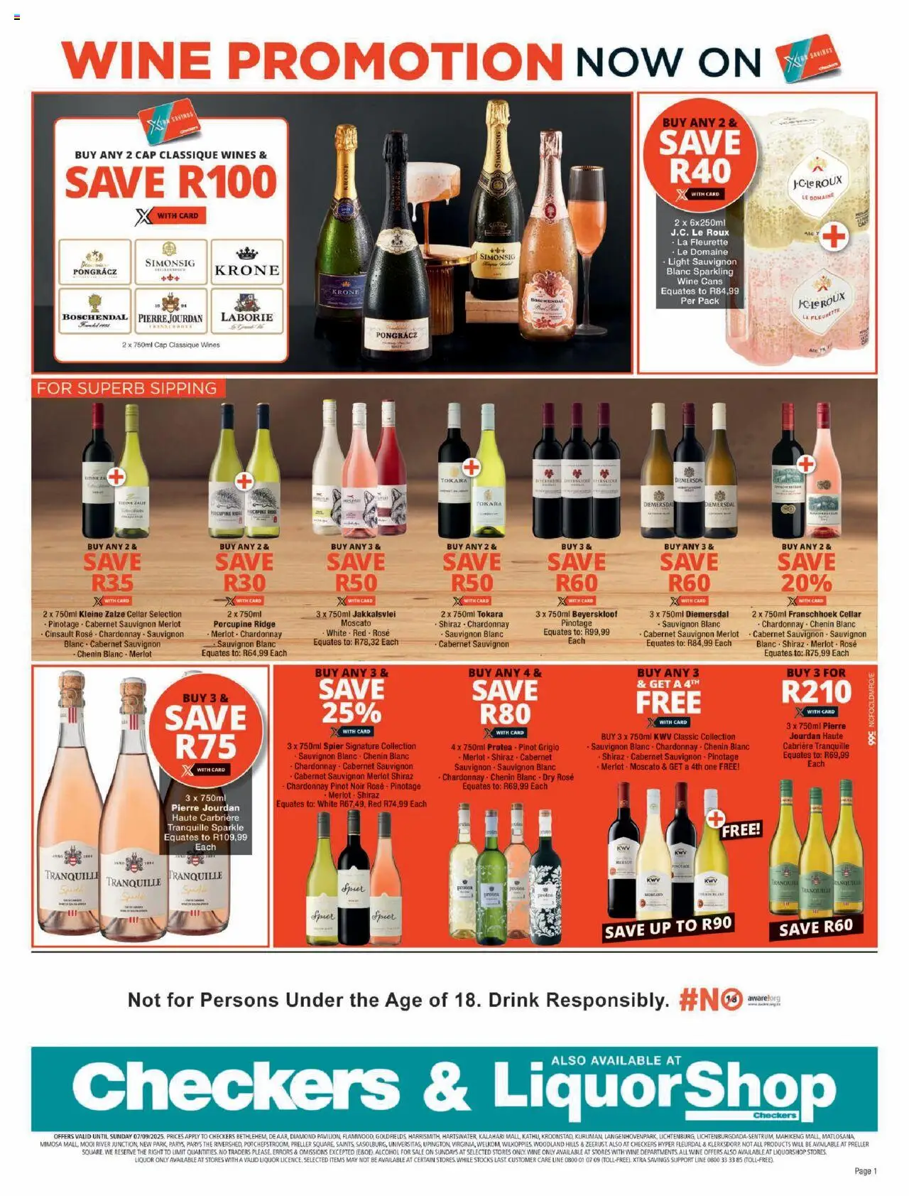 Checkers Northern Cape - Wine Promotion 20/08 - 07/09/2025 >> Catalogue - Cap, Alcohol, Wine, Light