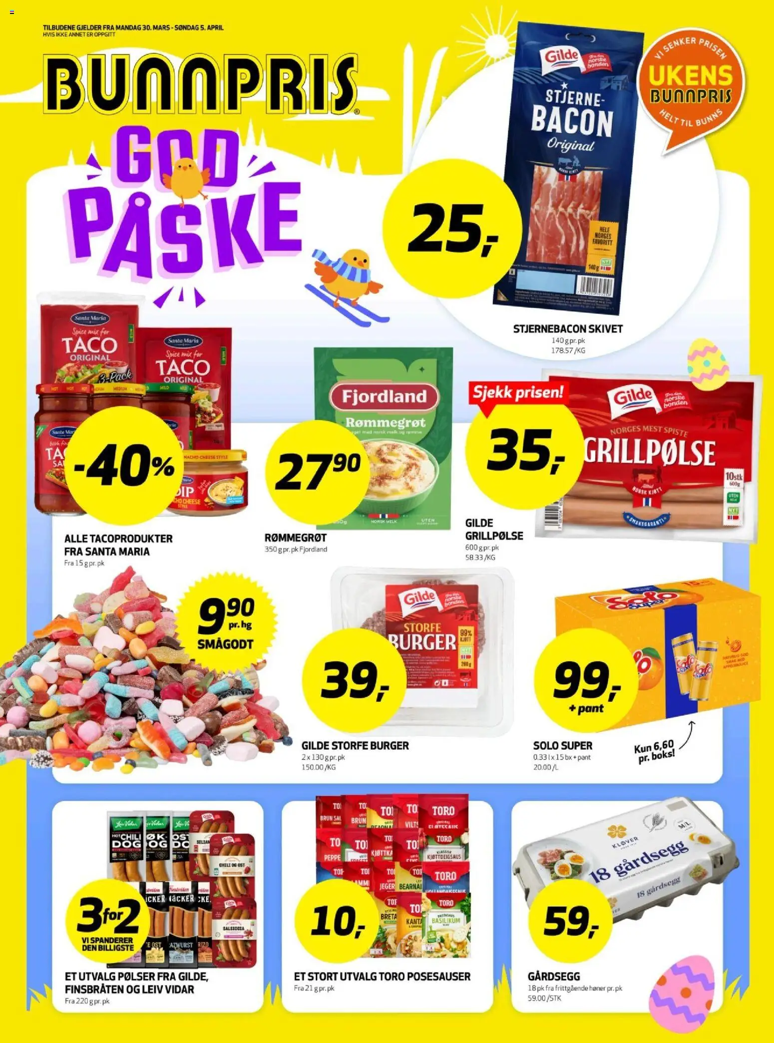 Forhåndsvis Bunnpris kundeavis fra butikk Bunnpris gyldig fra 30/03/2026