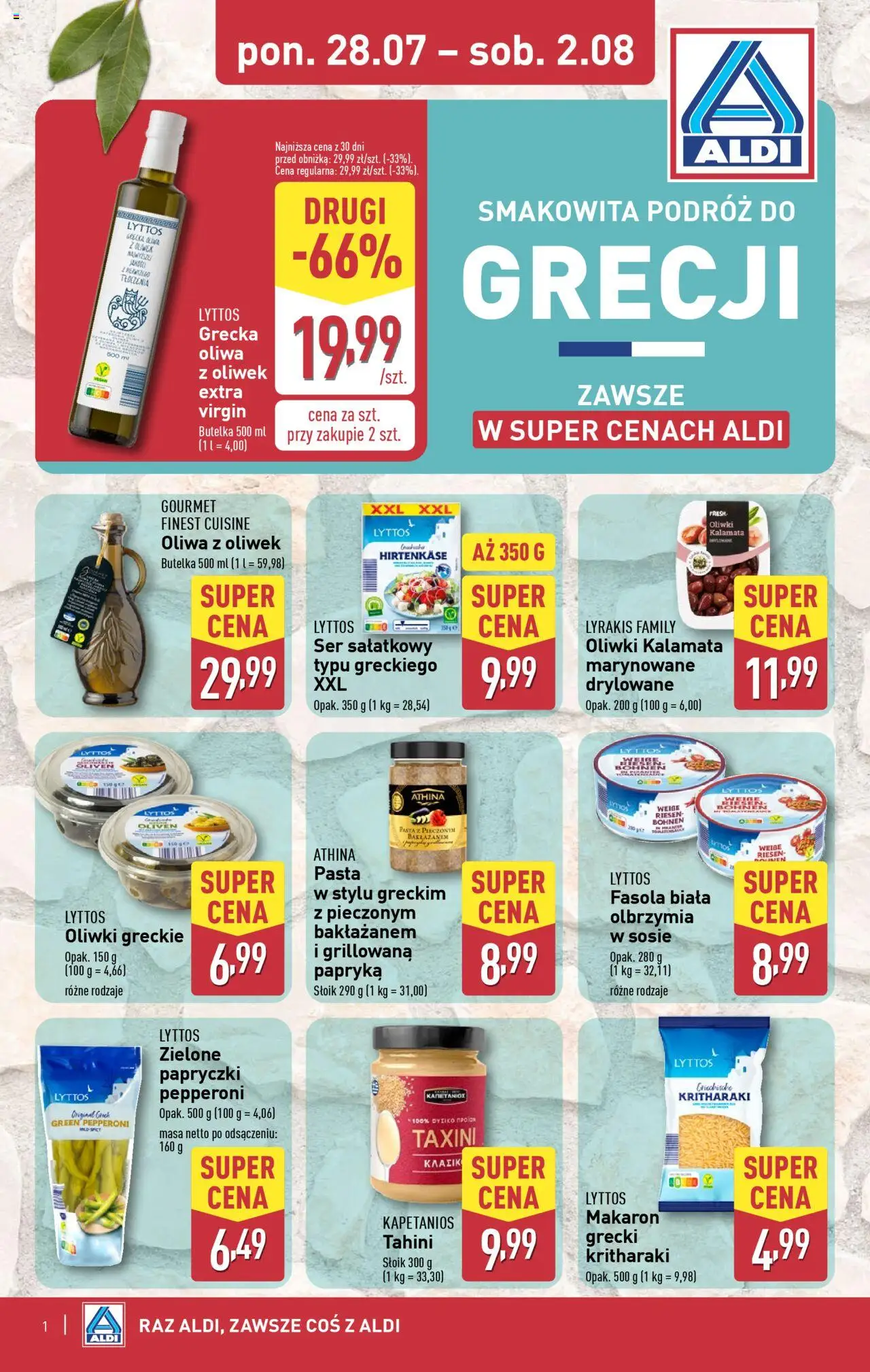 Aldi Tydzień Grecki od 28.07.2025 - Nowa Gazetka - Numer strony 1