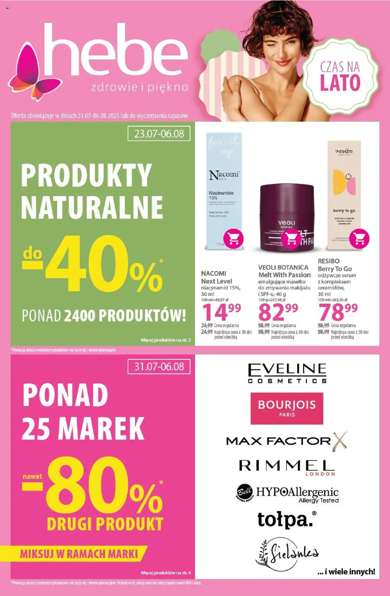 Hebe Gazetka od 23.07.2025 - Nowa Gazetka - Numer strony 1 - Bell, Bell Hypoallergenic