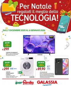 Anteprima dell'opuscolo Volantino Natale Tecnologia dal negozio Famila valido da 01/12/2025