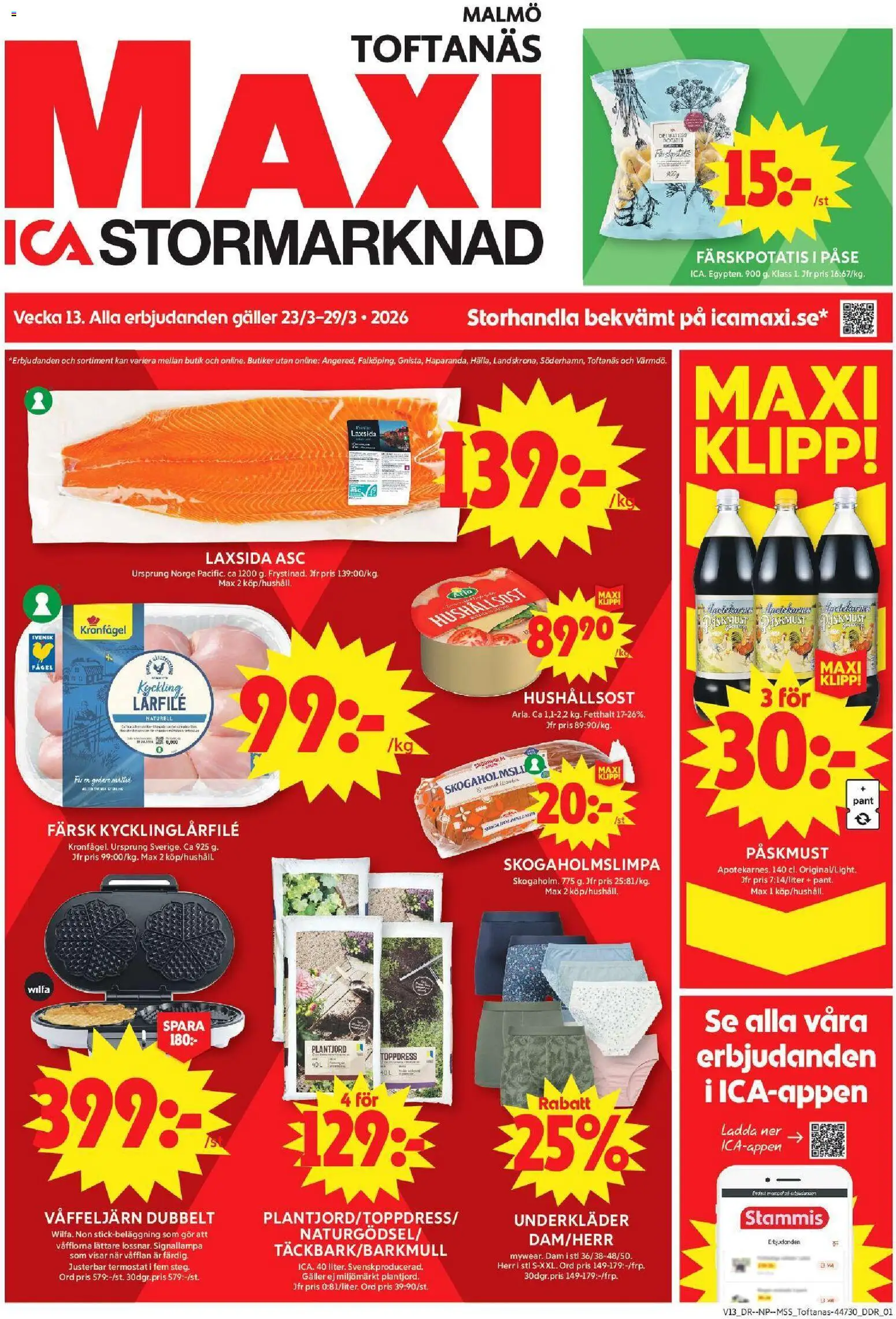 Förhandsgranska reklamblad Malmö från butik ICA Maxi gäller från 23/03/2026