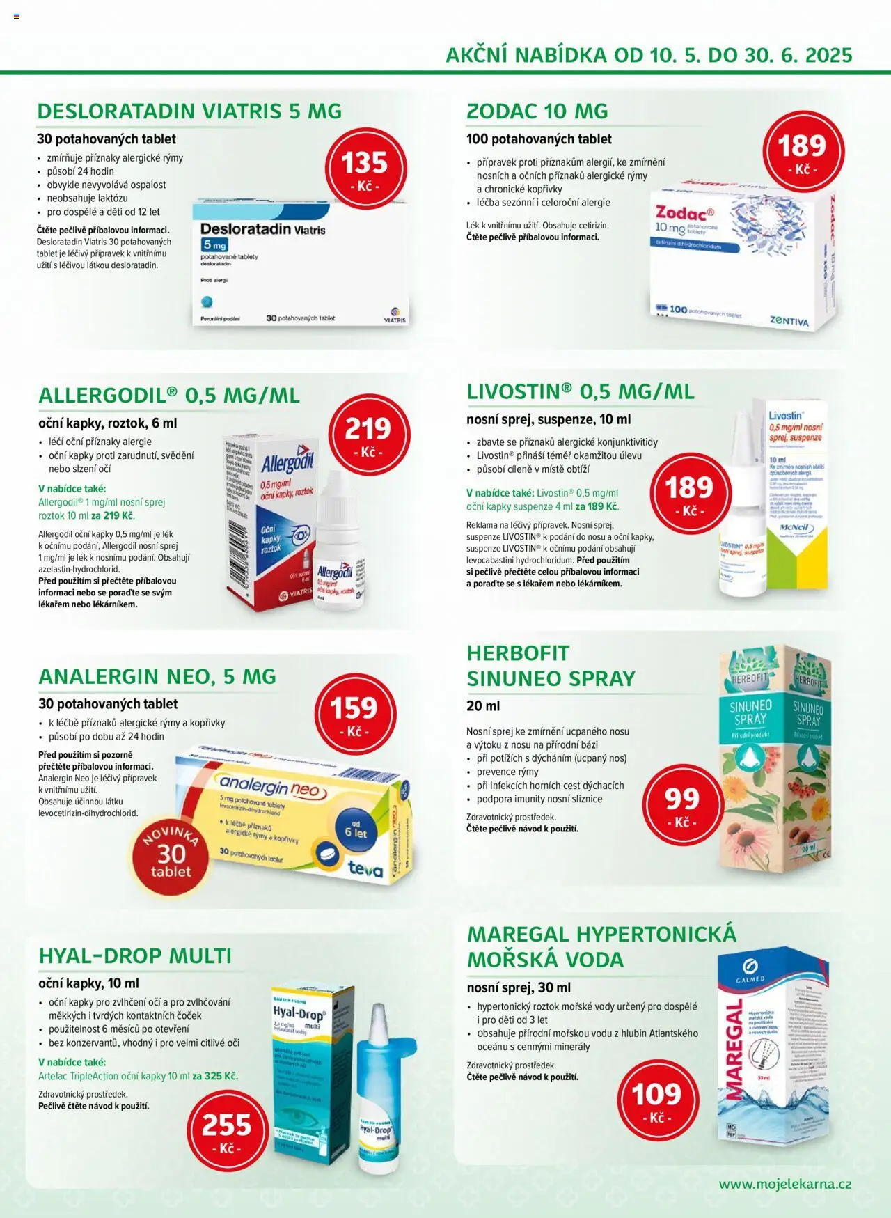  Moje lékárna Leták (10.05.2025 - 30.06.2025) - strana 3 - Tablet, Voda, Minerály, Oční kapky, Hyal-Drop