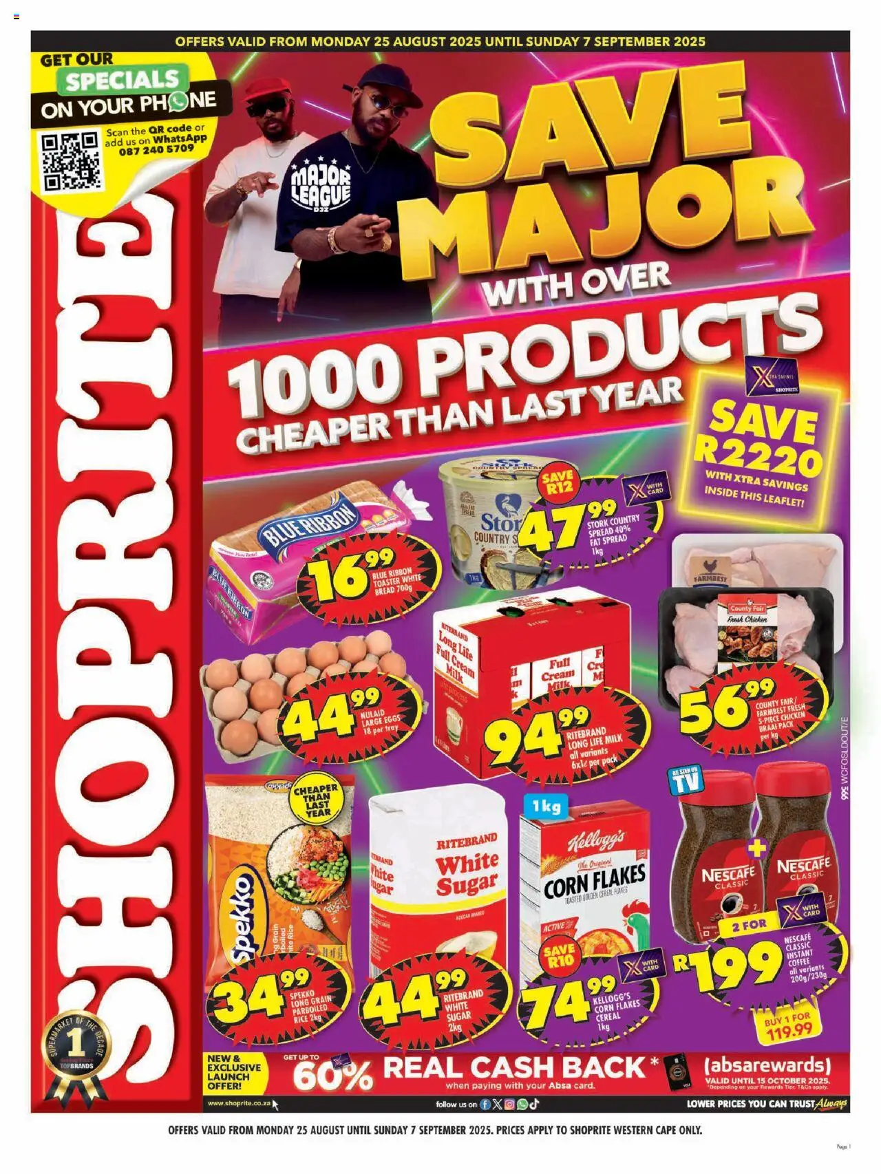 Shoprite Western Cape - Major Deals 25/08 - 07/09/2025 >> Catalogue