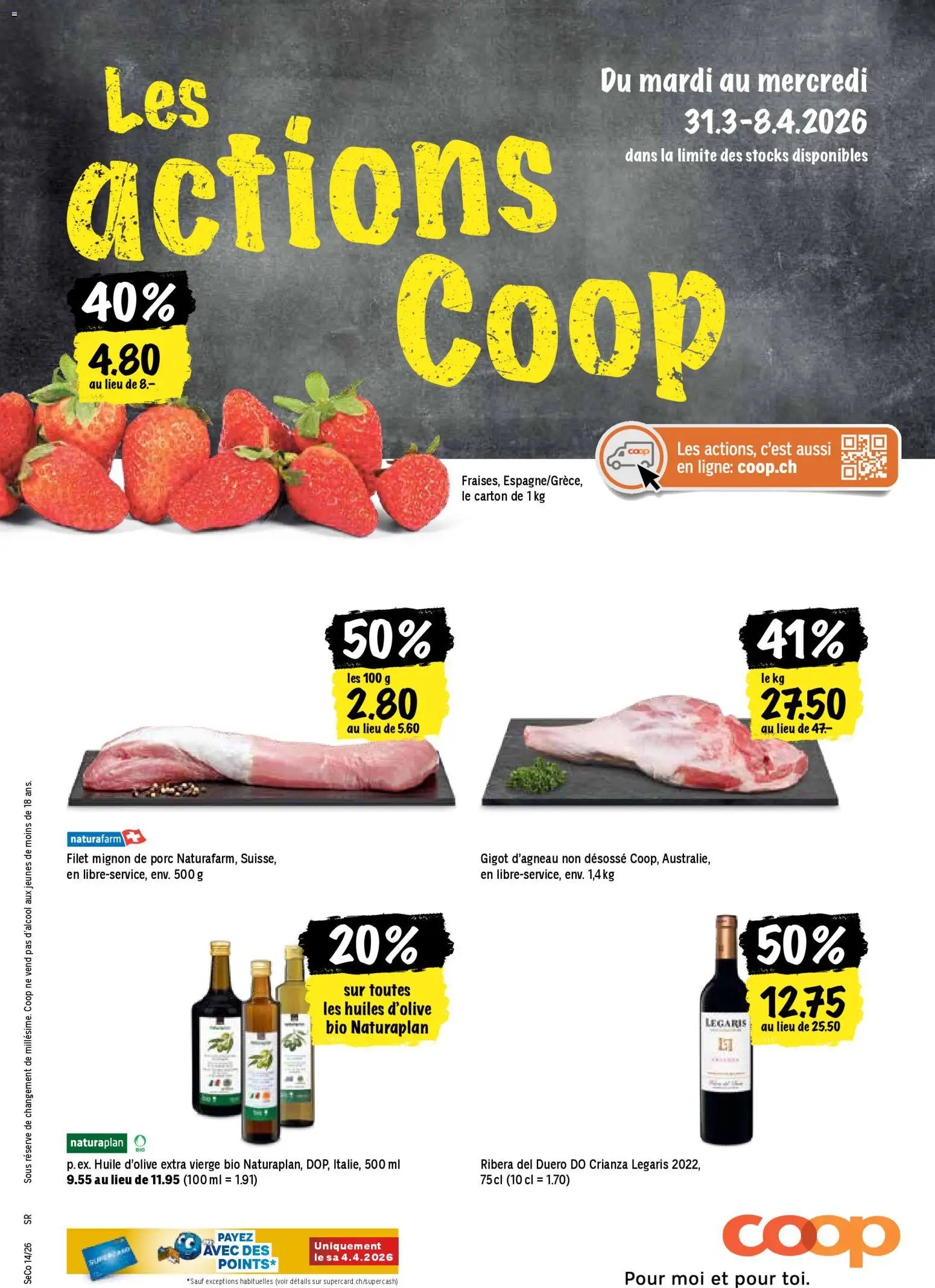 Vorschau des Merkblatts Coop aktionen FR vom Shop Coop gültig von 31.03.2026 bis 08.04.2026