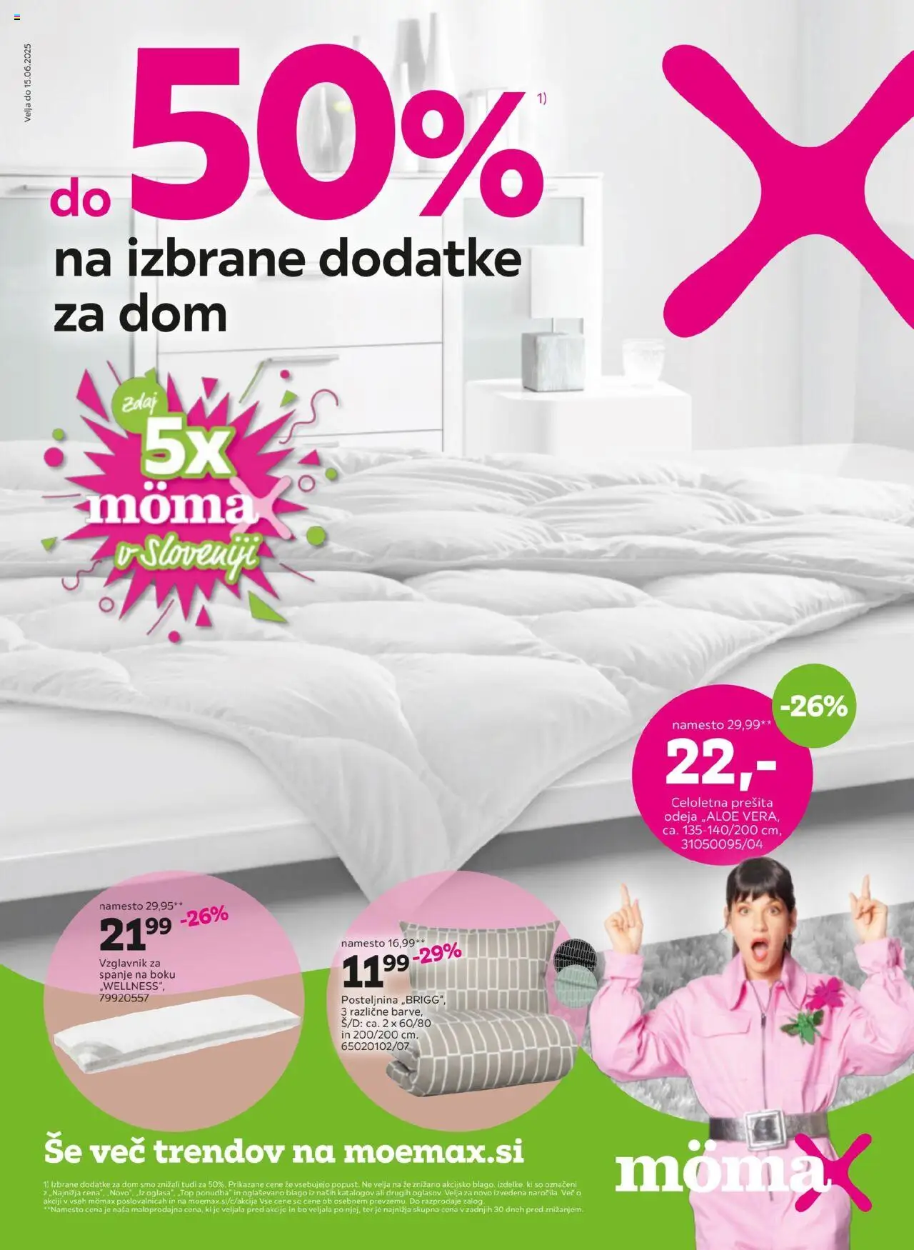 Mömax Do -50% na izbrane dodatke za dom od 04.06.2025 - aktualna ponudba - stran 1 - Prešita odeja, Vzglavnik, Odeja, Posteljnina