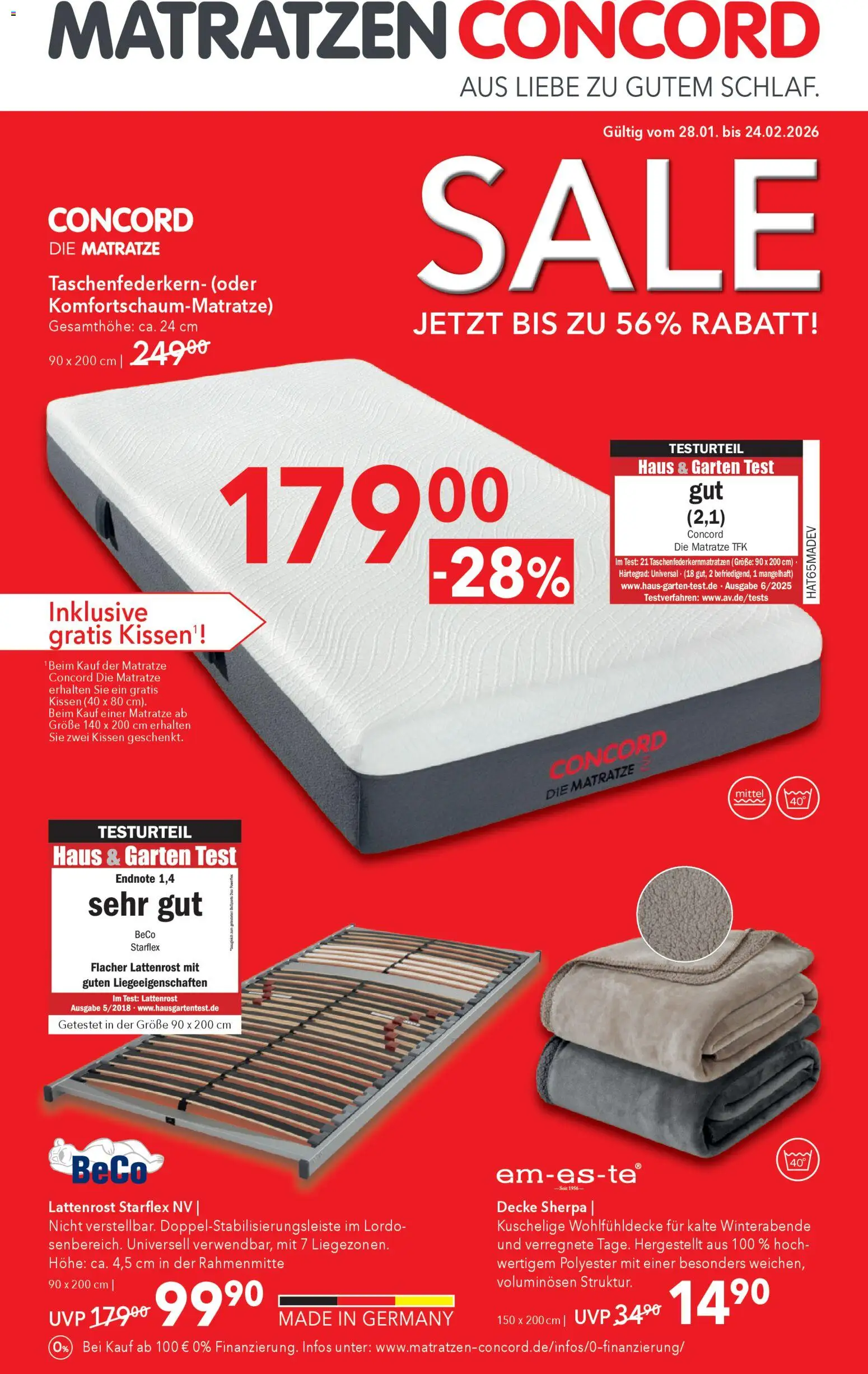 Vorschau von dem Prospekt des Geschäftes Matratzen Concord, gültig ab dem 28.01.2026