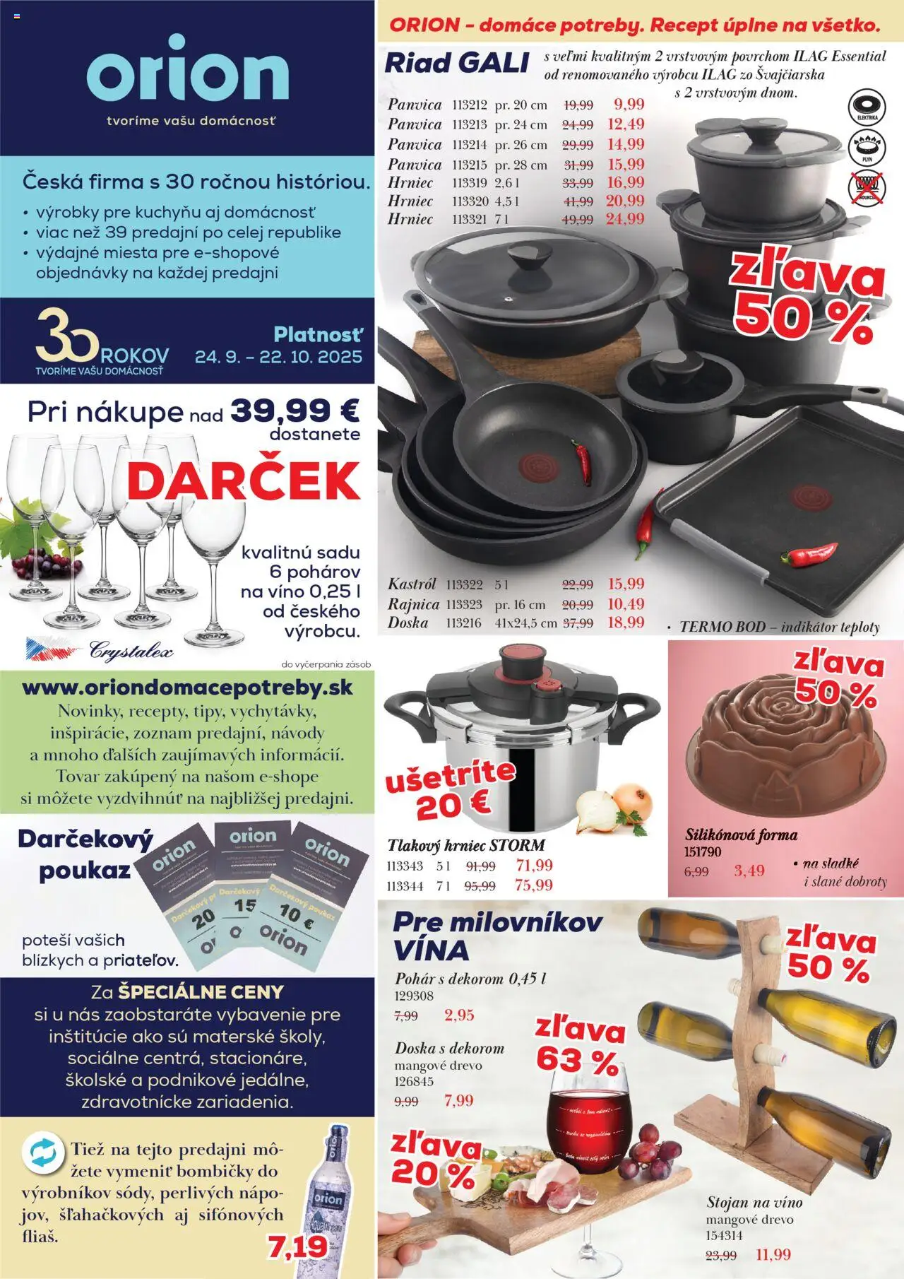 Orion trade stredné slovensko Akcia Október (03.10. - 16.10.2025) - Akčná ponuka