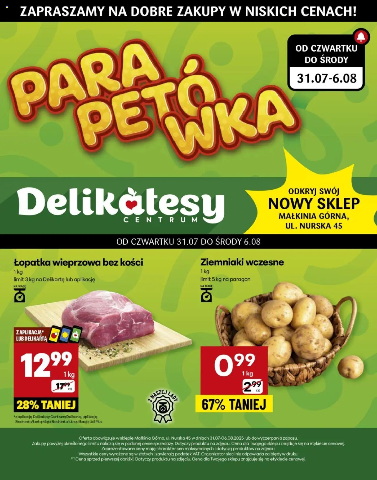 Delikatesy Centrum gazetka 31.07.2025 - Nowa gazetka promocyjna - Numer strony 1