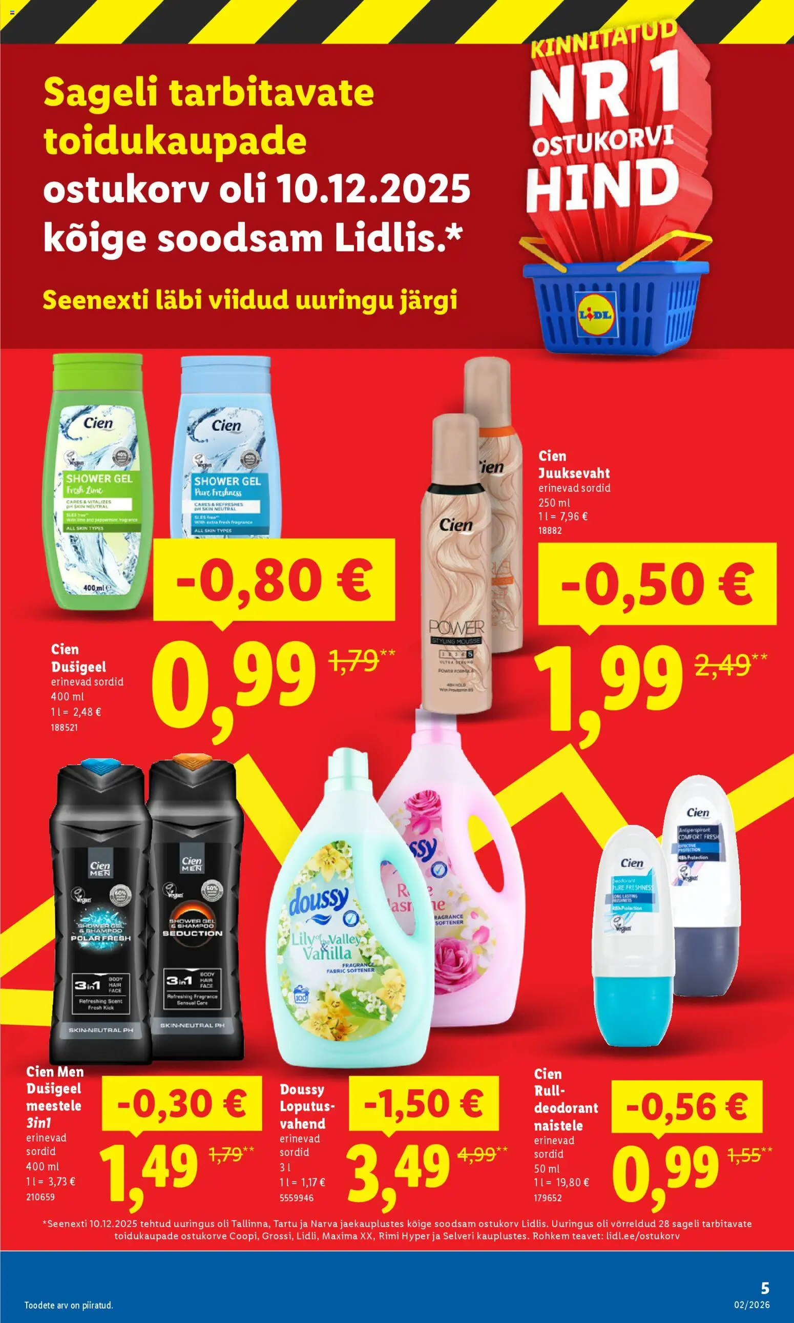 Lidl kliendilehe eelvaade alates 2026.01.05