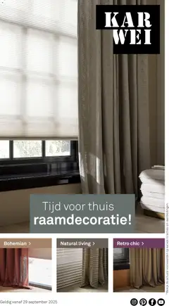 Voorbeeld van Woonspecial Raamdecoratie 2025 van winkel KARWEI geldig vanaf 29-09-2025