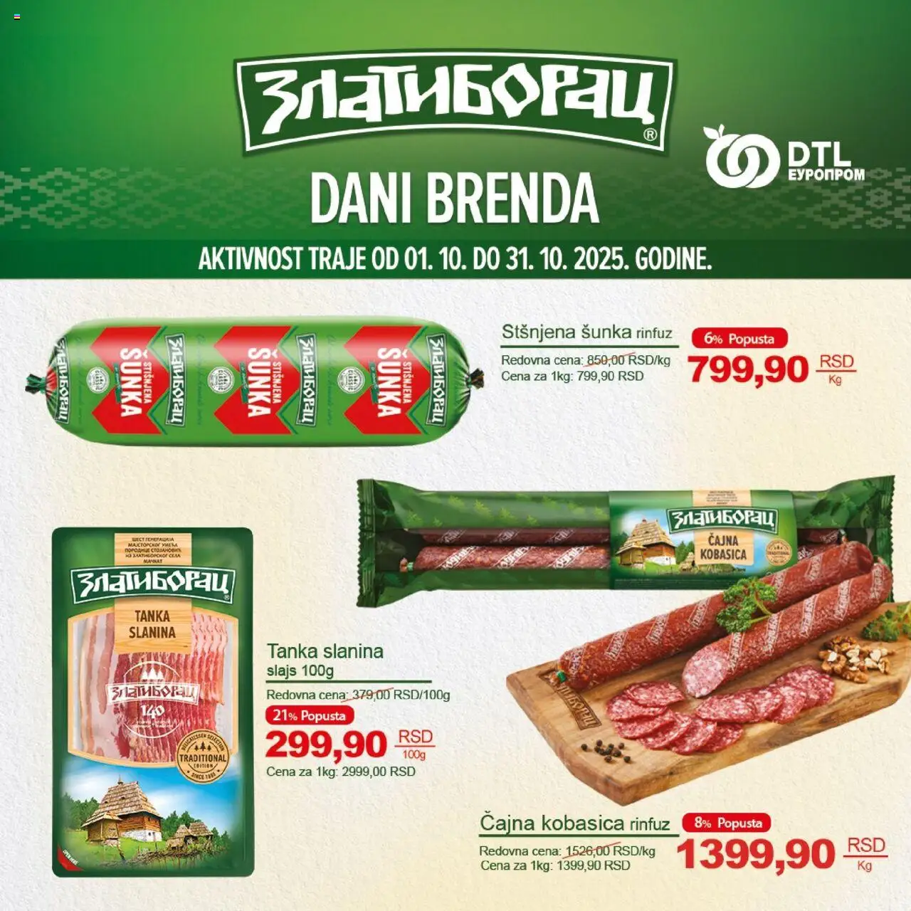 Europrom katalog važi od 01.10.2025 - stranica 1 - Šunka, Slanina, Kobasica