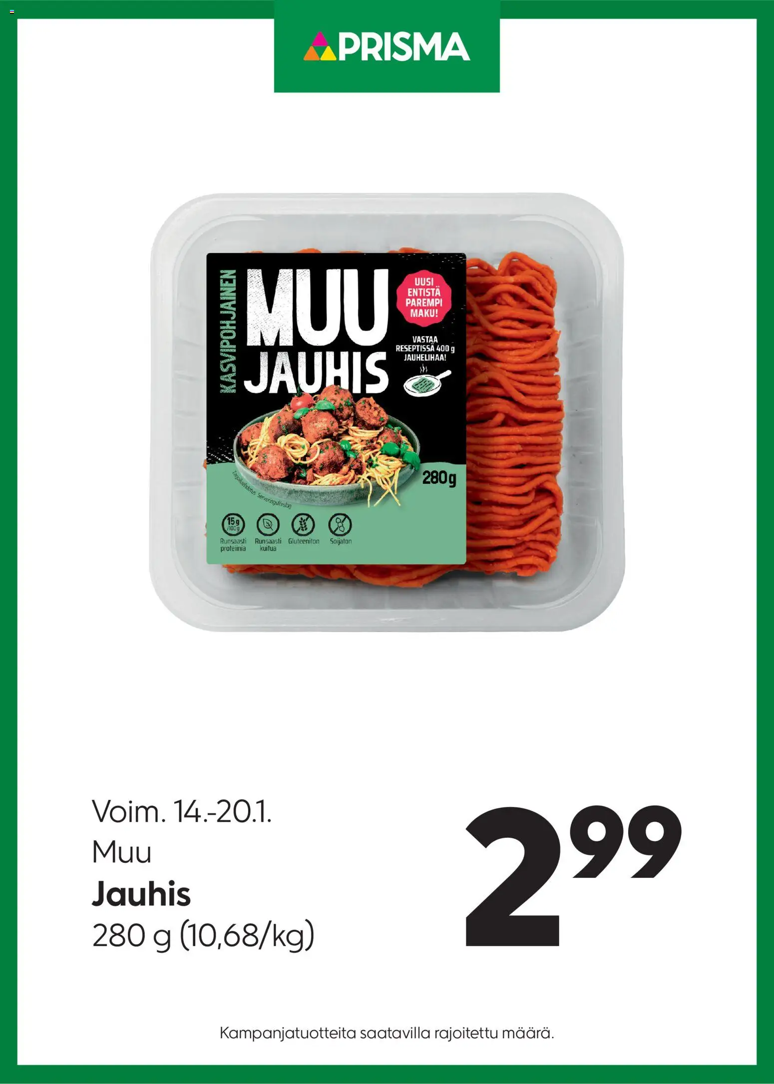 Kaupan Prisma Tarjoukset Muu jauhis esikatselu, voimassa 14/01/2026