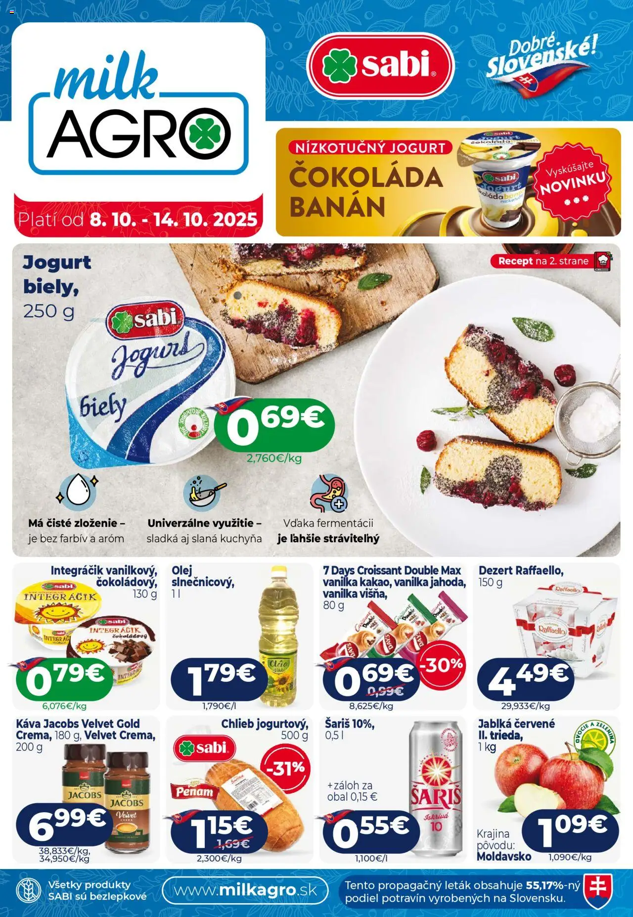 Milk Agro Leták (08.10. - 14.10.2025) - Akčná ponuka