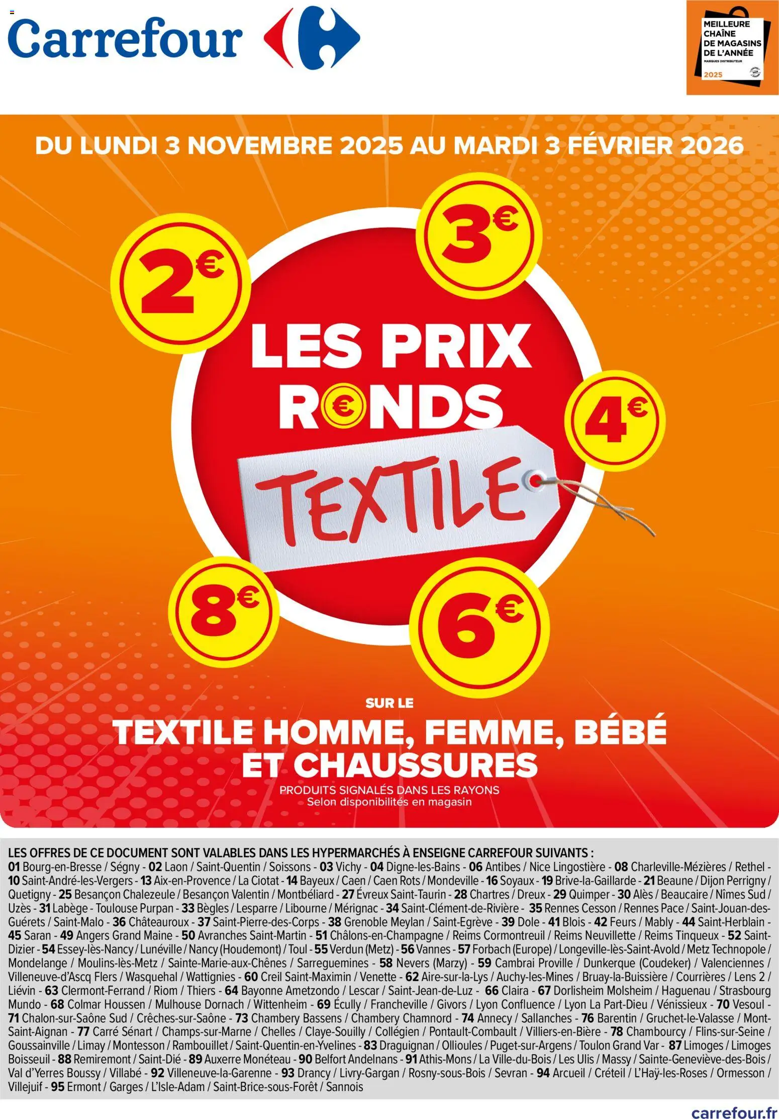 Prévisualisation de Catalogue les prix ronds textile du magasin Carrefour formulaire valide 03/11/2025