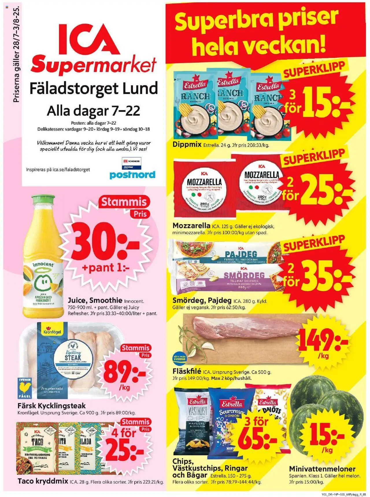 Lund är giltig 28/07 2025 > Veckans Erbjudanden gäller från 28/07/2025 till 03/08/2025 sidnummer 1